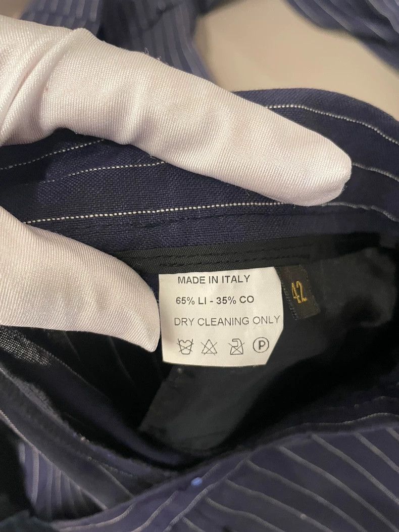 Loro Piana LORO PIANA Blue striped linen trousers Size 26" / US 2 / IT 38 - 4 Thumbnail