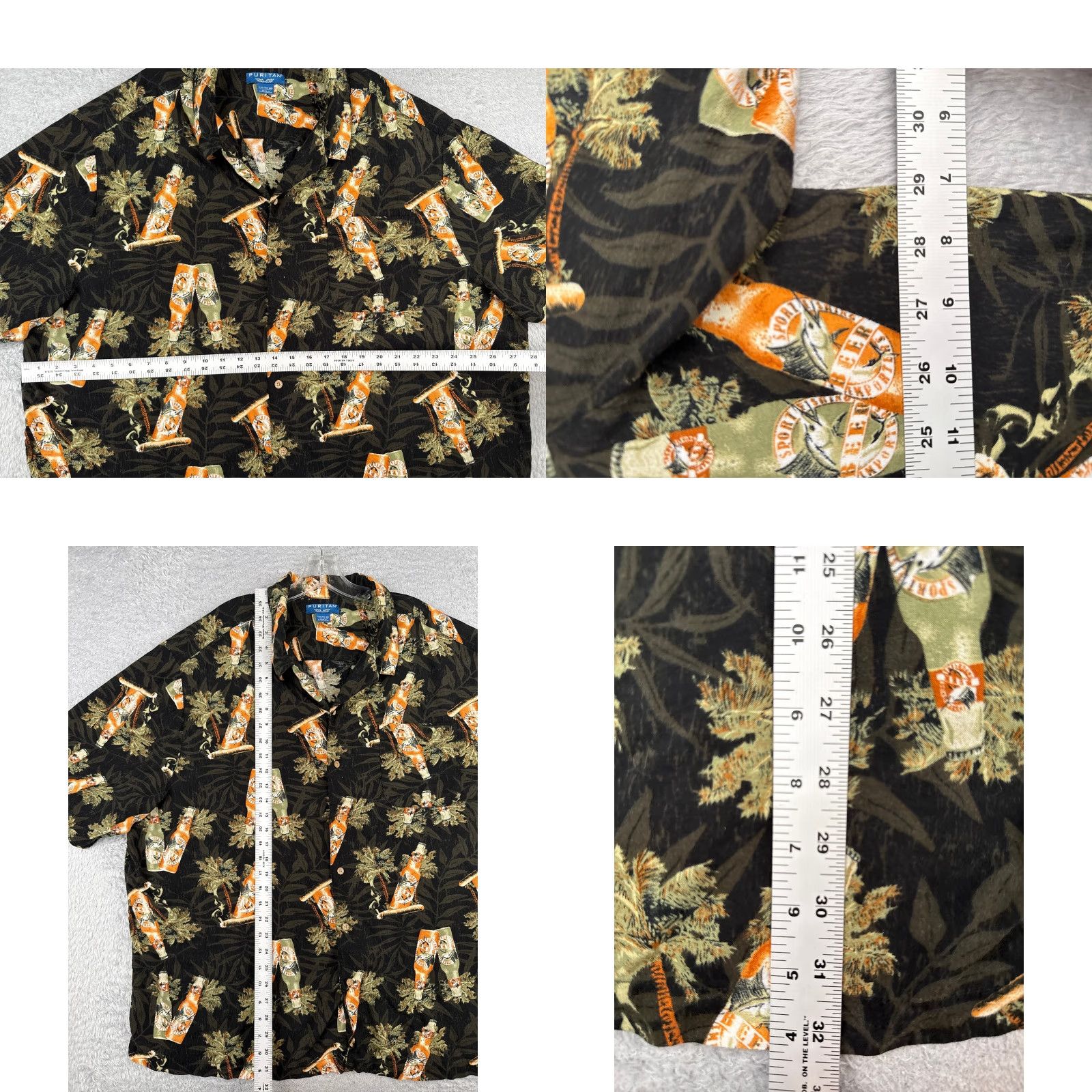 Vintage VINTAGE Puritan Shirt Men 3XL Black Floral Hawaiian Palm 100% Rayon Viscose Button-Up Collar Shirt Adults Mens Size US XXL / EU 58 / 5 - 8 Thumbnail
