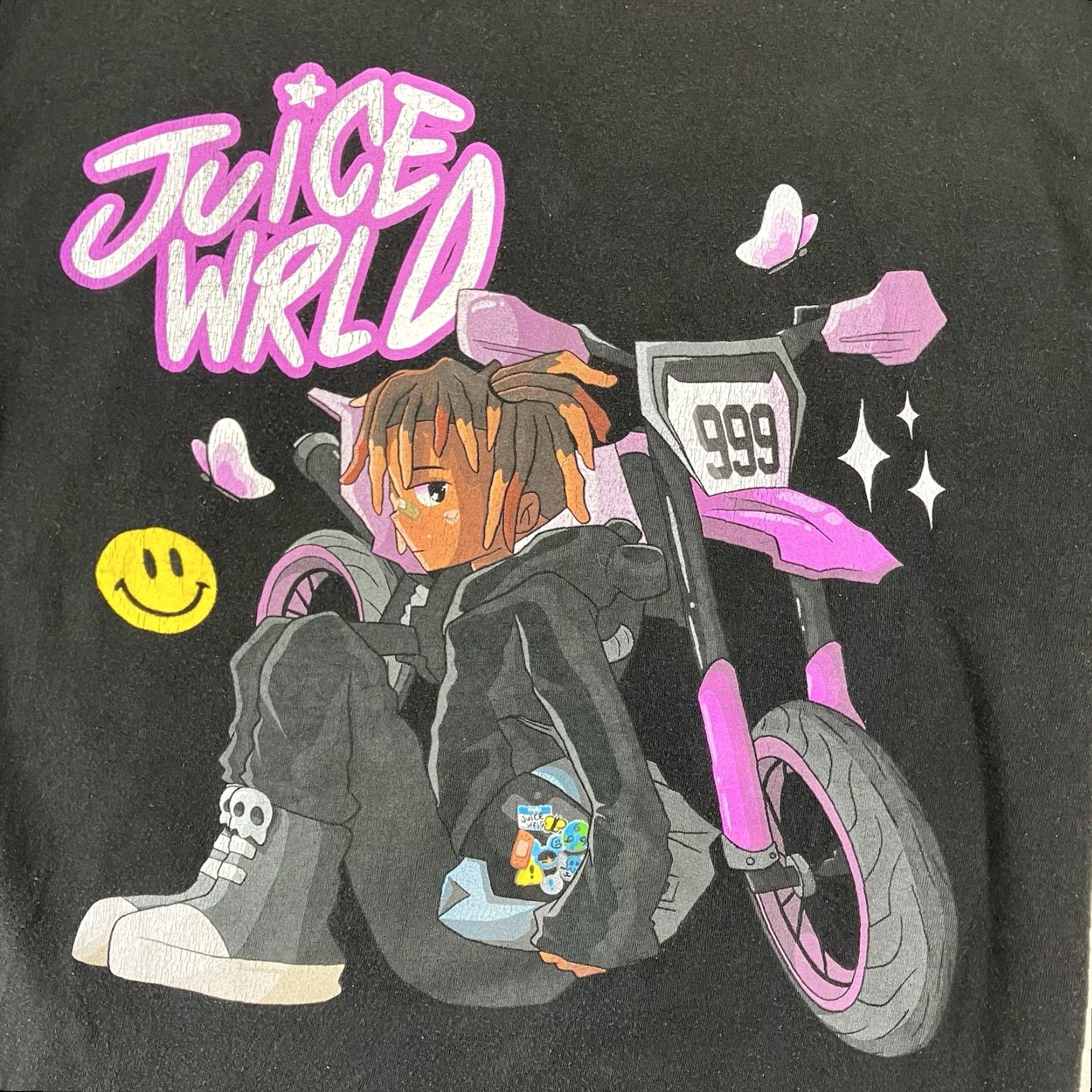 Vintage Juice Wrld Manga Anime Dirt Bike Graphic Print Faded Black T-Shirt Men Medium Size US M / EU 48-50 / 2 - 3 Thumbnail