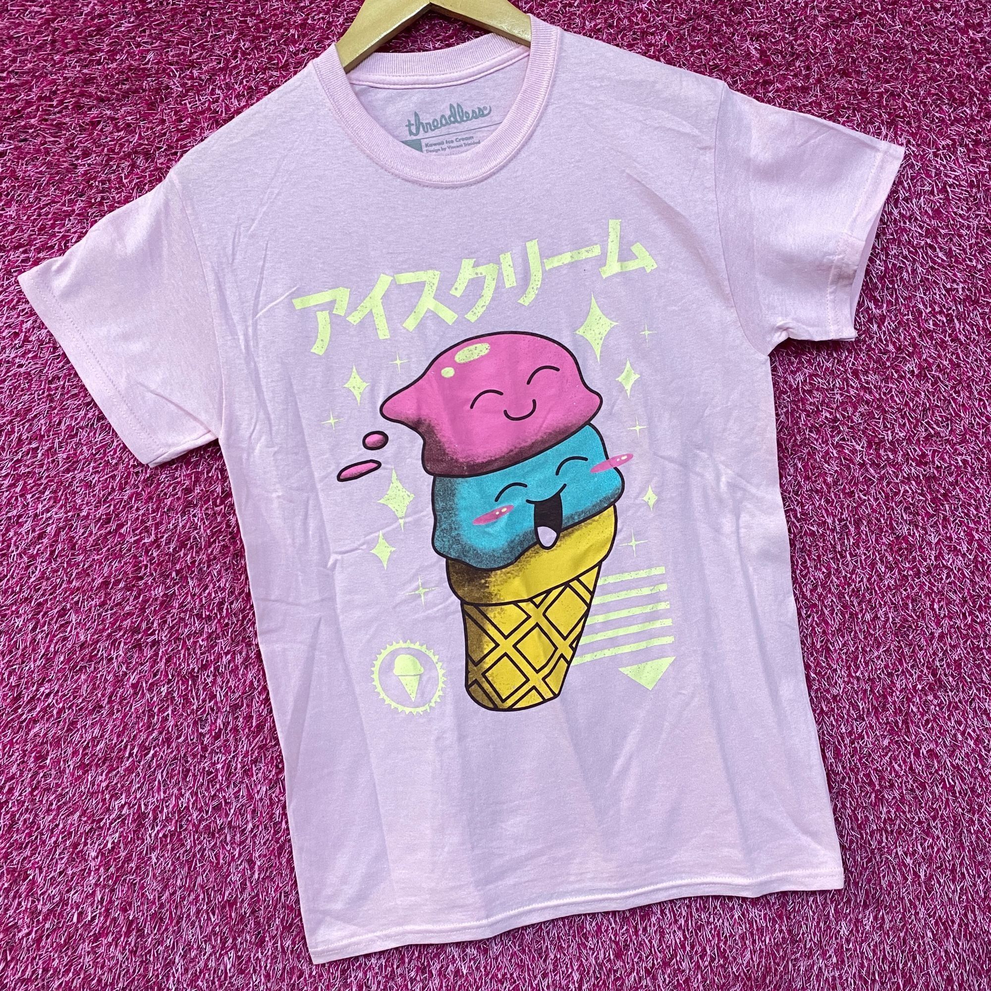 Threadless Kawaii Ice cream Graphic Design T-Shirt Small Size S / US 4 / IT 40 - 3 Thumbnail