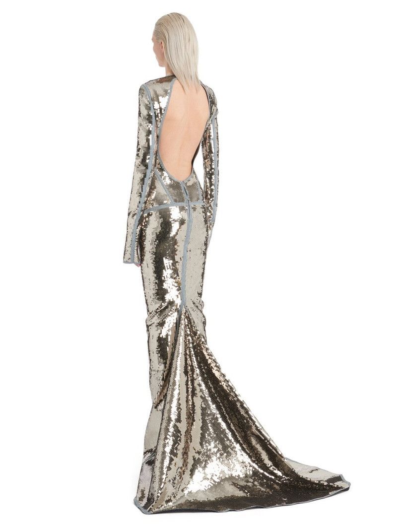 Rick Owens o1y0126 Denim Maxi Dress in Taupe Size XS / US 0-2 / IT 36-38 - 3 Thumbnail
