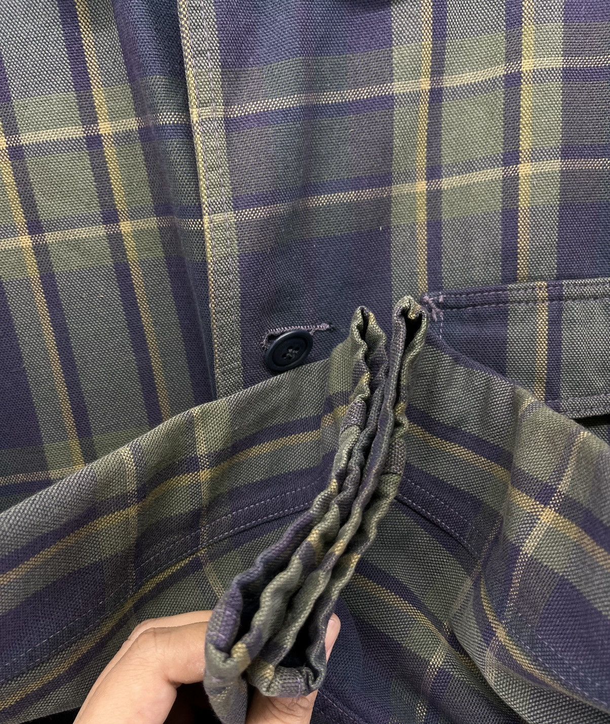 45rpm Vintage 90s 45Rpm Rare Shadow Plaid Button Up Jacket Size M / US 6-8 / IT 42-44 - 11 Thumbnail