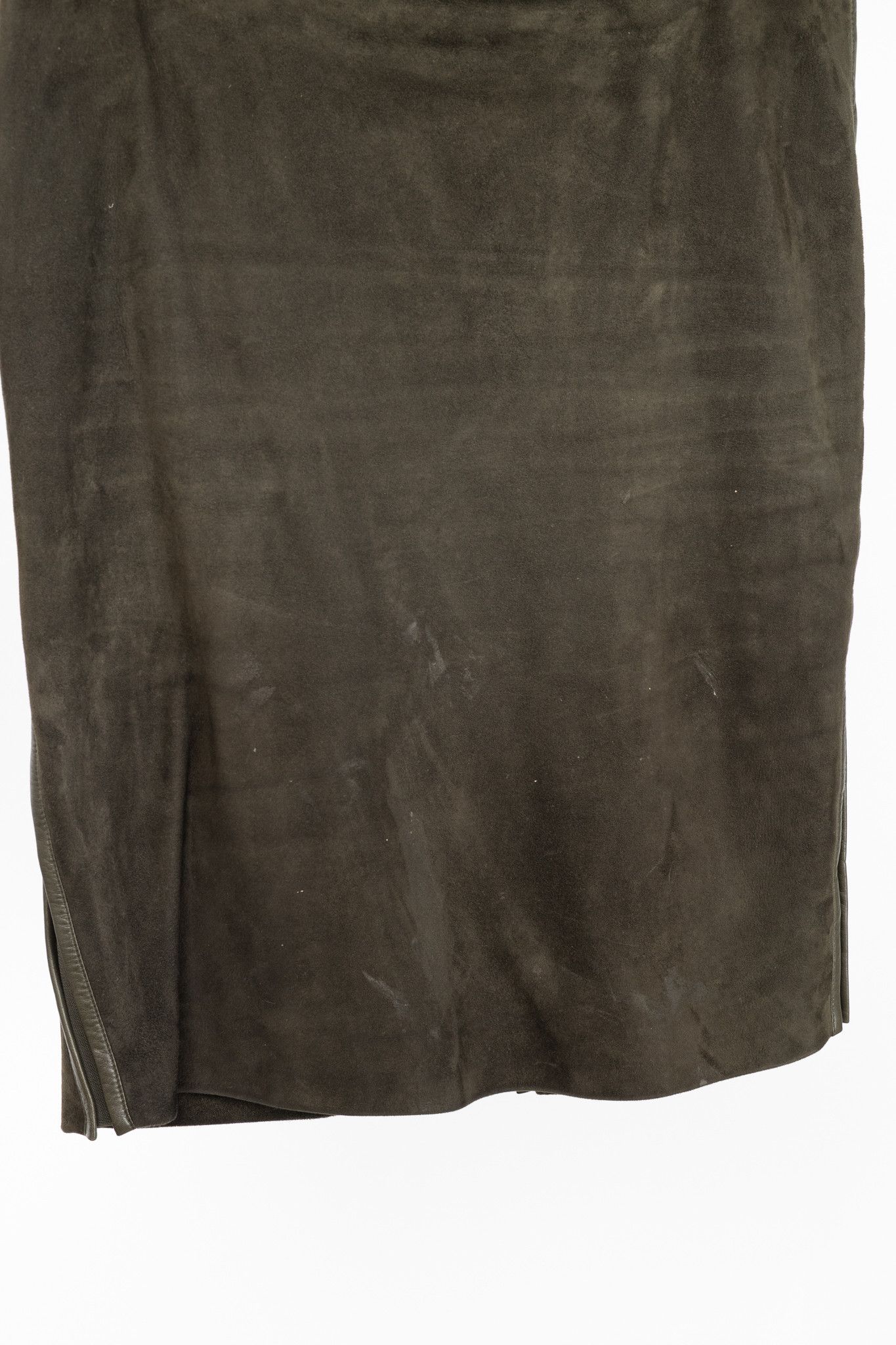 Tom Ford Tom Ford Green Suede Leather-Trim Pencil Skirt Size 28" / US 6 / IT 42 - 5 Thumbnail