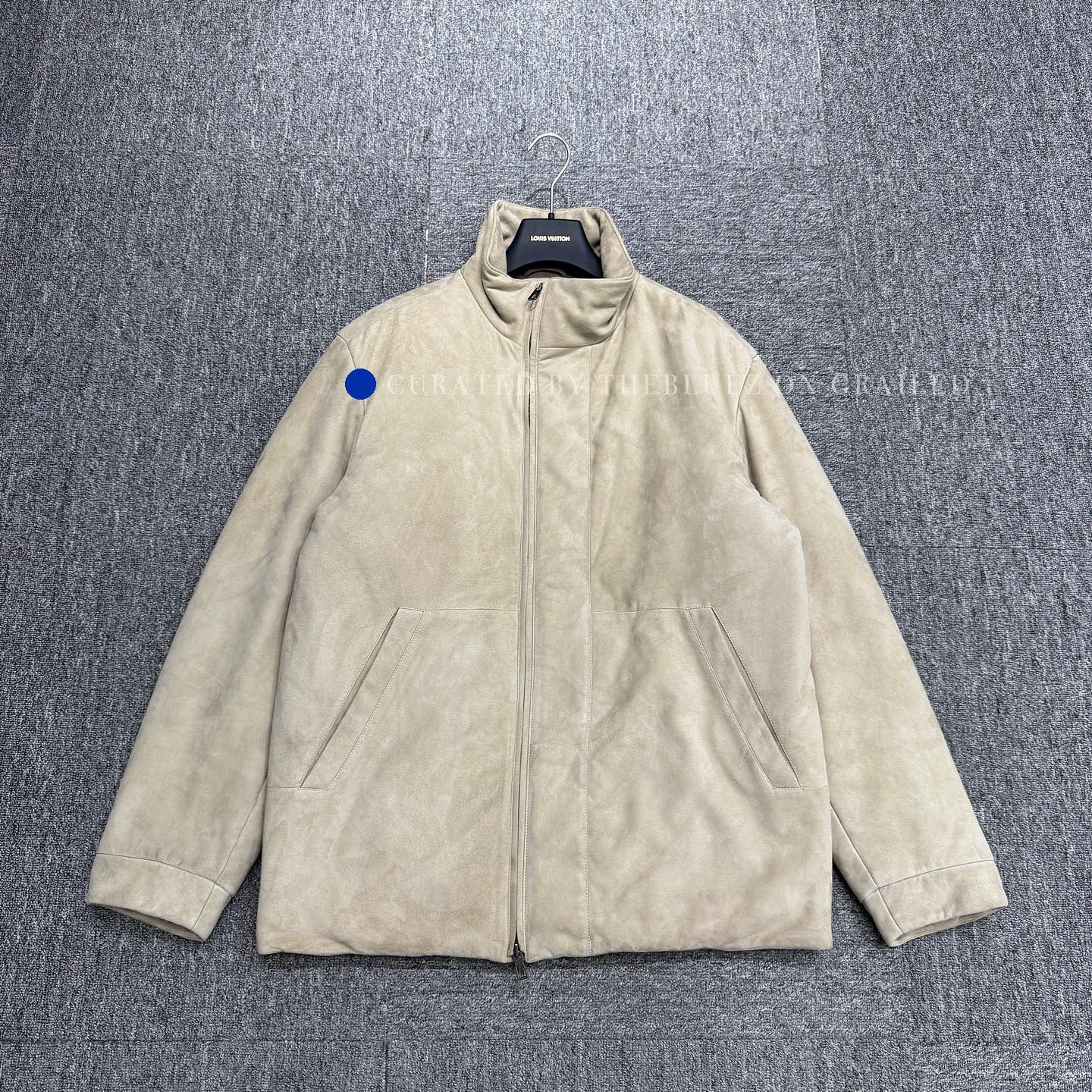Loro Piana Beige Leather Jacket with Stand Collar - Size M Size US M / EU 48-50 / 2 - 1 Thumbnail