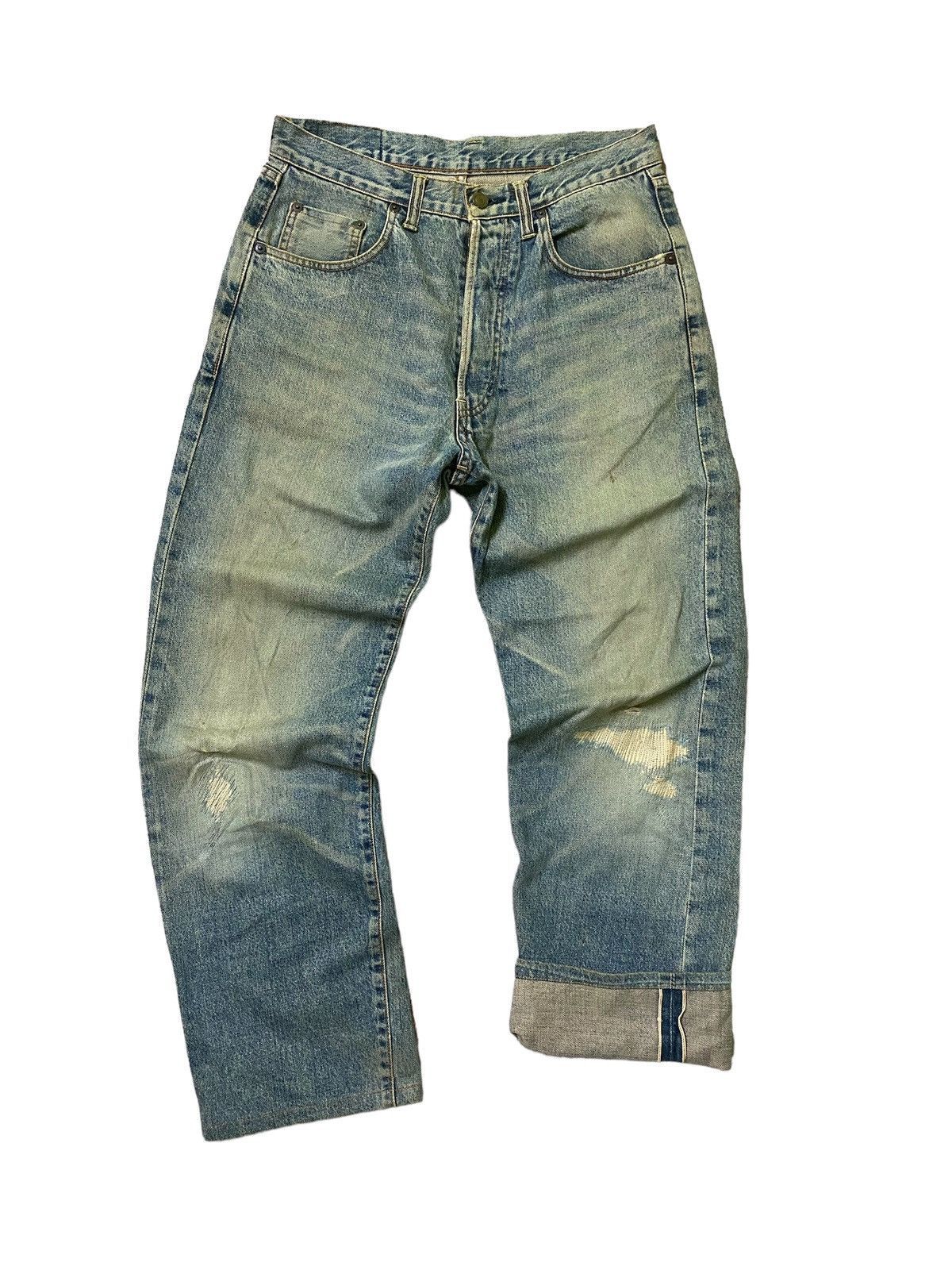 Hysteric Glamour × Vintage Studio D'ARTISAN Balenciaga Style Distressed Selvedge Jeans Size US 29 - 1 Thumbnail