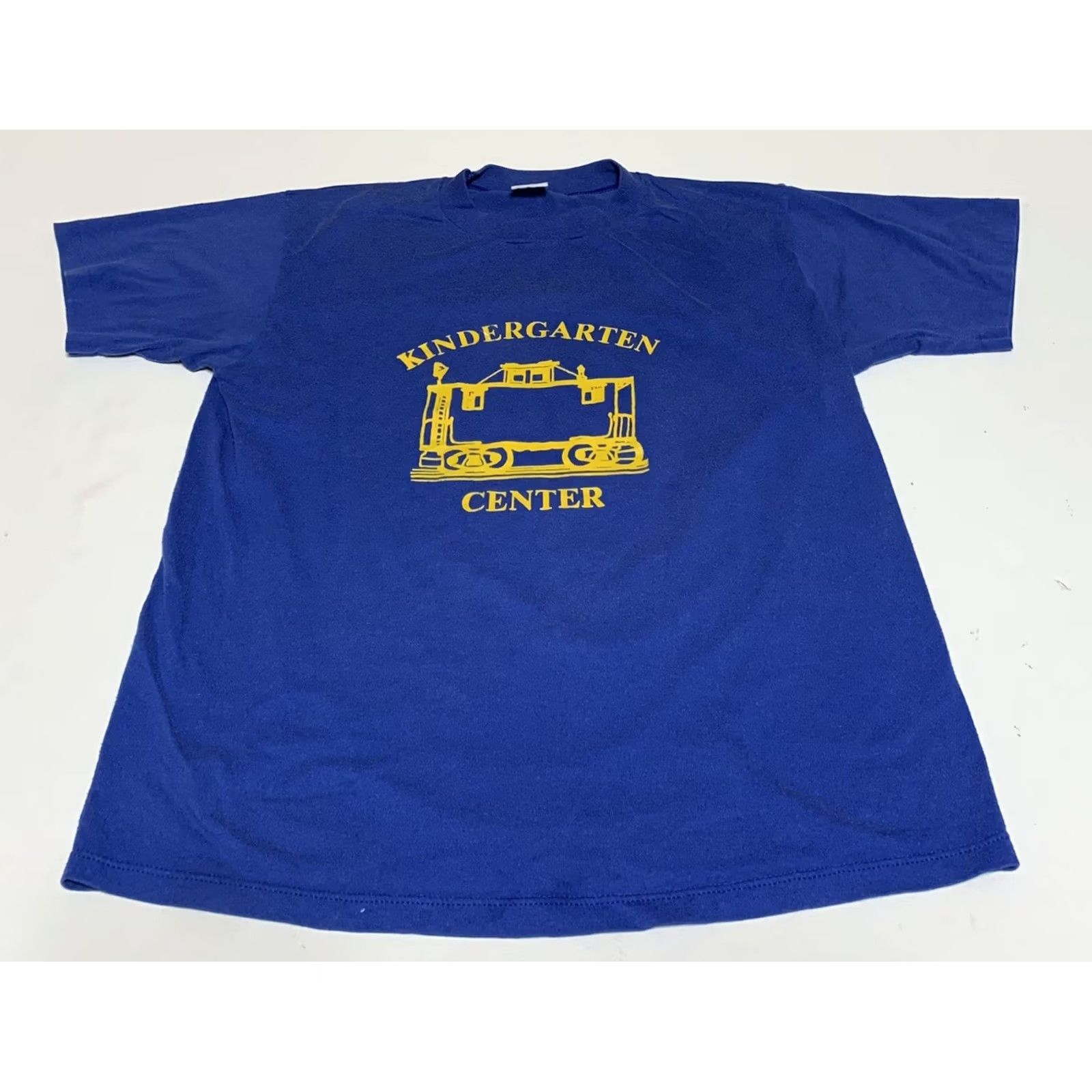 Jerzees VINTAGE Kindergarten Center T Shirt Blue Single Stitch Mens L/M Jerzees Graphic Tee 1990s Short Sleeve Cotton Blend Mens Size US M / EU 48-50 / 2 - 2 Thumbnail