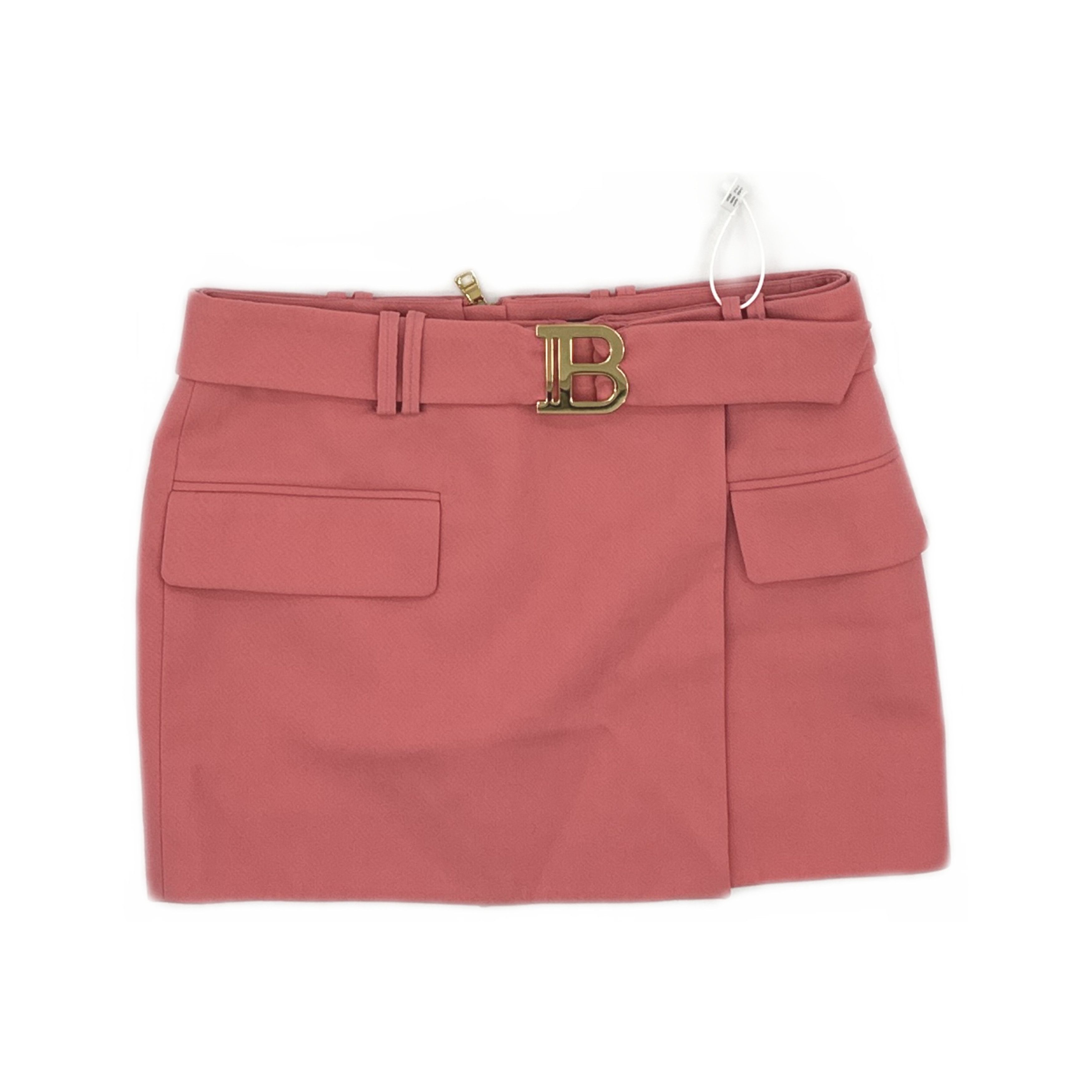 Balmain Balmain Pink Logo Buckle Mini Skirt Size 36 Size 26" / US 2 / IT 38 - 1 Thumbnail