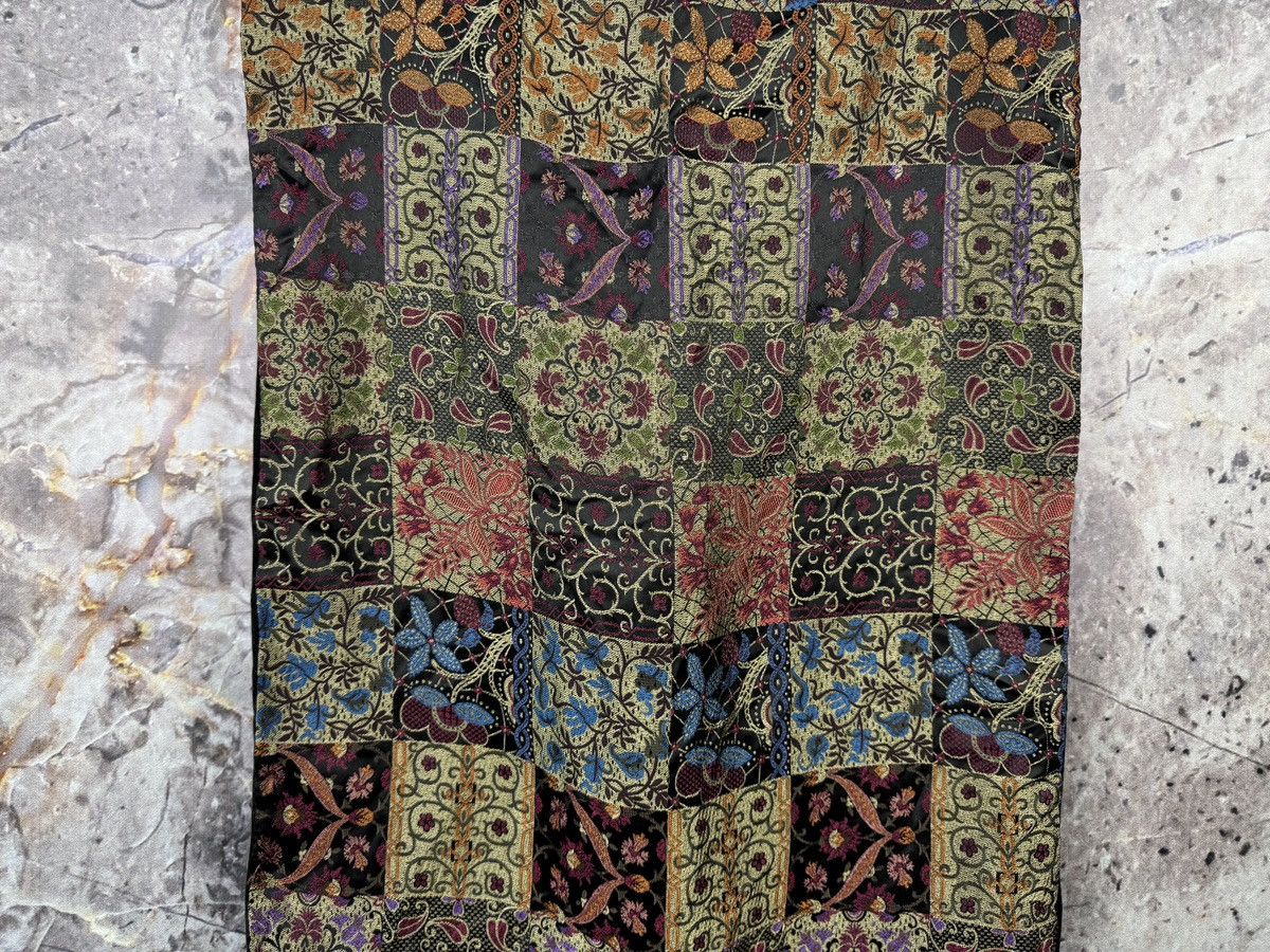 Other Adrienne Landau Patchwork Silk Blend Scarf Fringe Wrap Size ONE SIZE - 3 Thumbnail