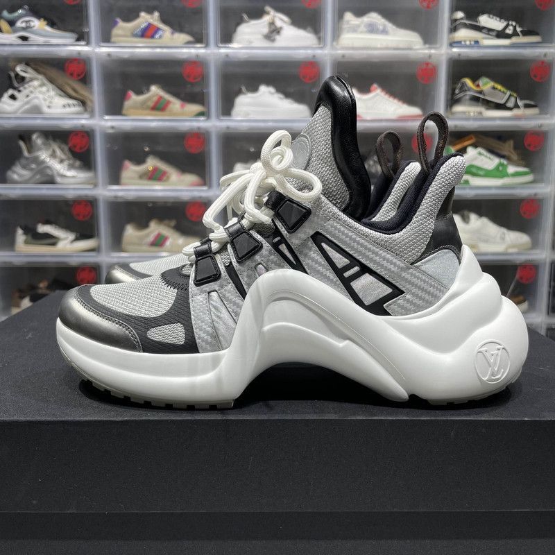 Louis Vuitton Louis Vuitton Silver Gray Dad Sneakers - Size US 5.5 / EU 38 - 6 Thumbnail
