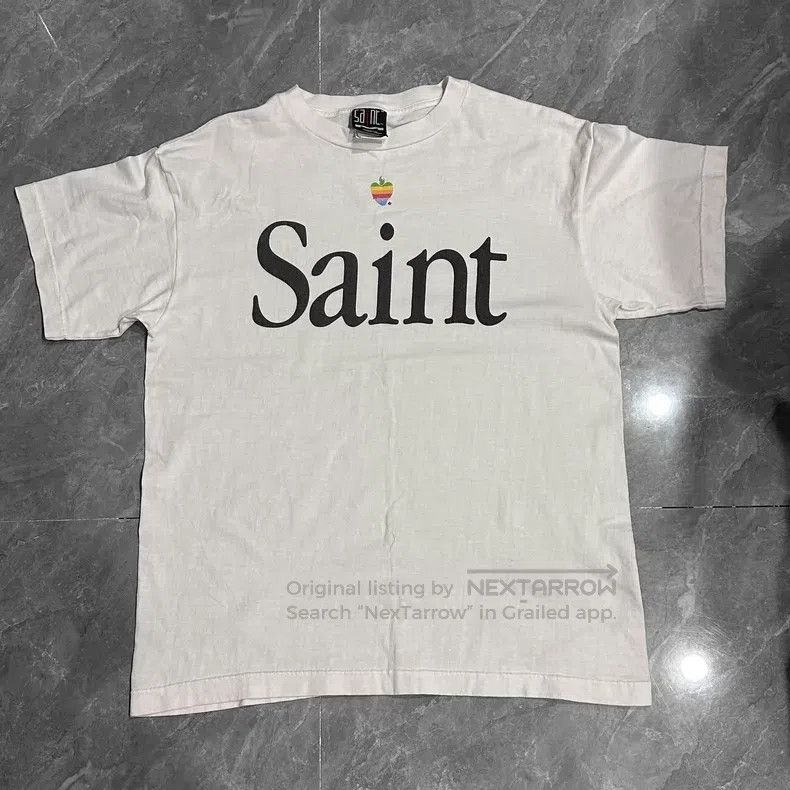 Saint Michael Saint Michael Beige white apple rainbow mark washed short Size US M / EU 48-50 / 2 - 1 Thumbnail