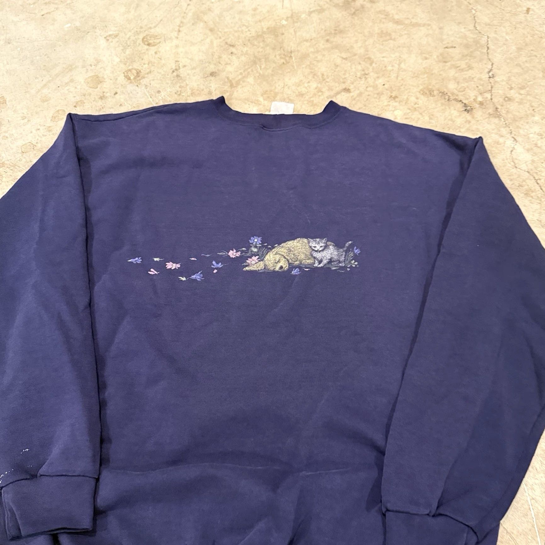 Northern Reflections VINTAGE Northern Reflections Sweatshirt Art Blue L Pullover Reflective Mens Large Distressed Puppy Kitten/Kitten Art Size US L / EU 52-54 / 3 - 5 Thumbnail