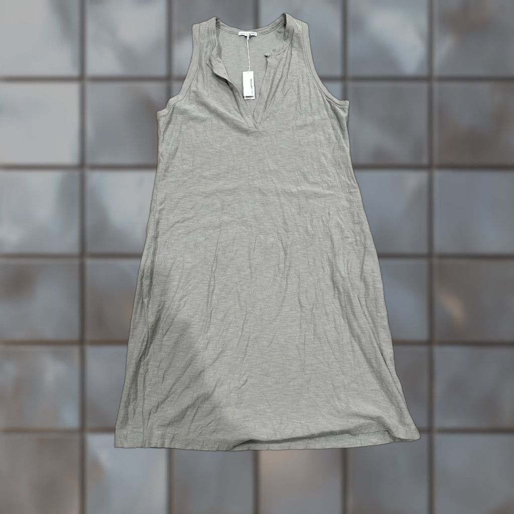 James Perse NWT James Perse Deep V-Neck Tank Dress Women 4 Mini Grey Tank Dress V-Neck Sleeveless Cotton Blend Short Casual Spring Modern Size S / US 4 / IT 40 - 1 Thumbnail
