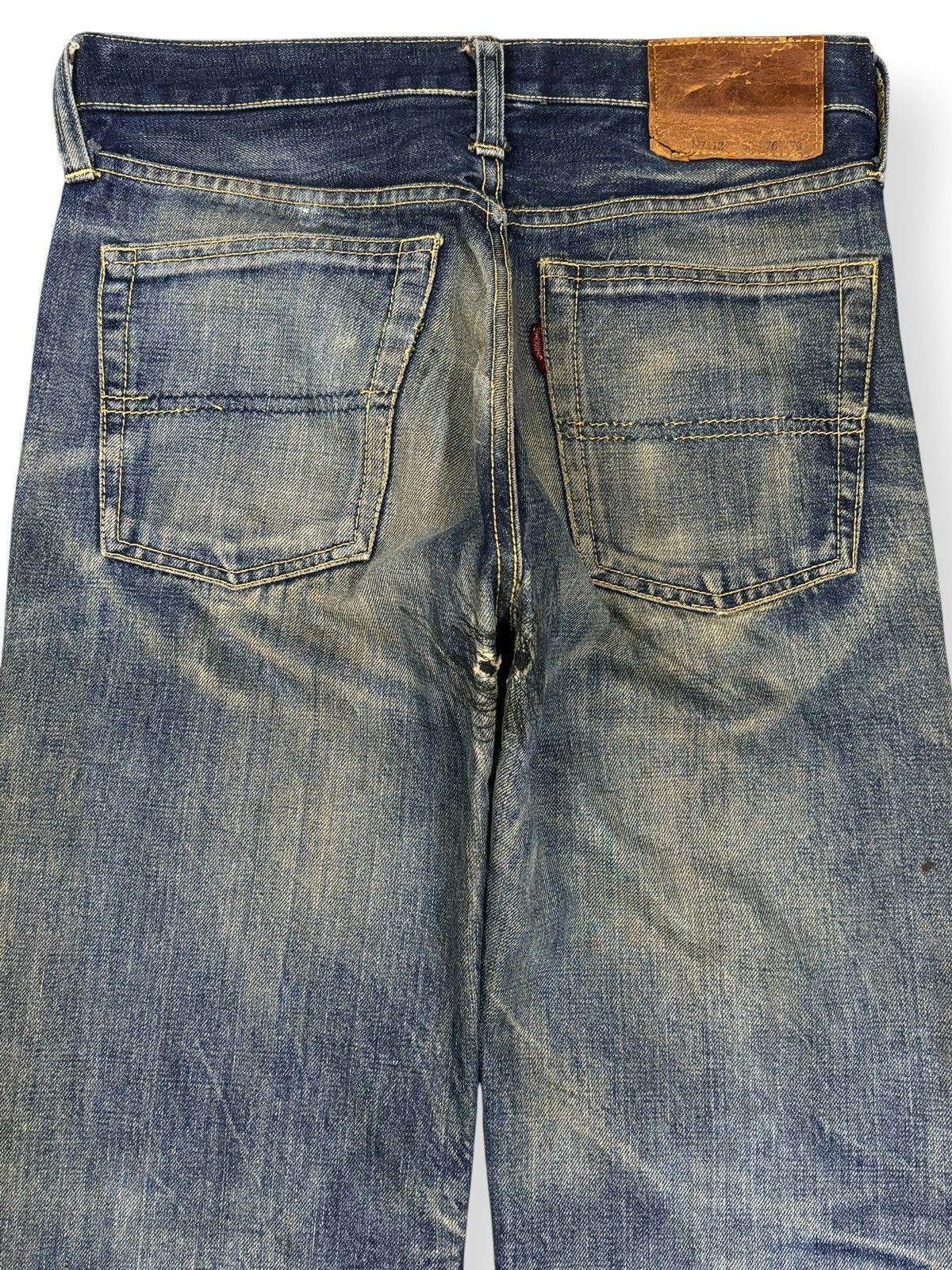 Sugar Cane Vintage 70s Big Stone Mud Wash Thrashed Distress Flare Jeans Size US 29 - 10 Thumbnail