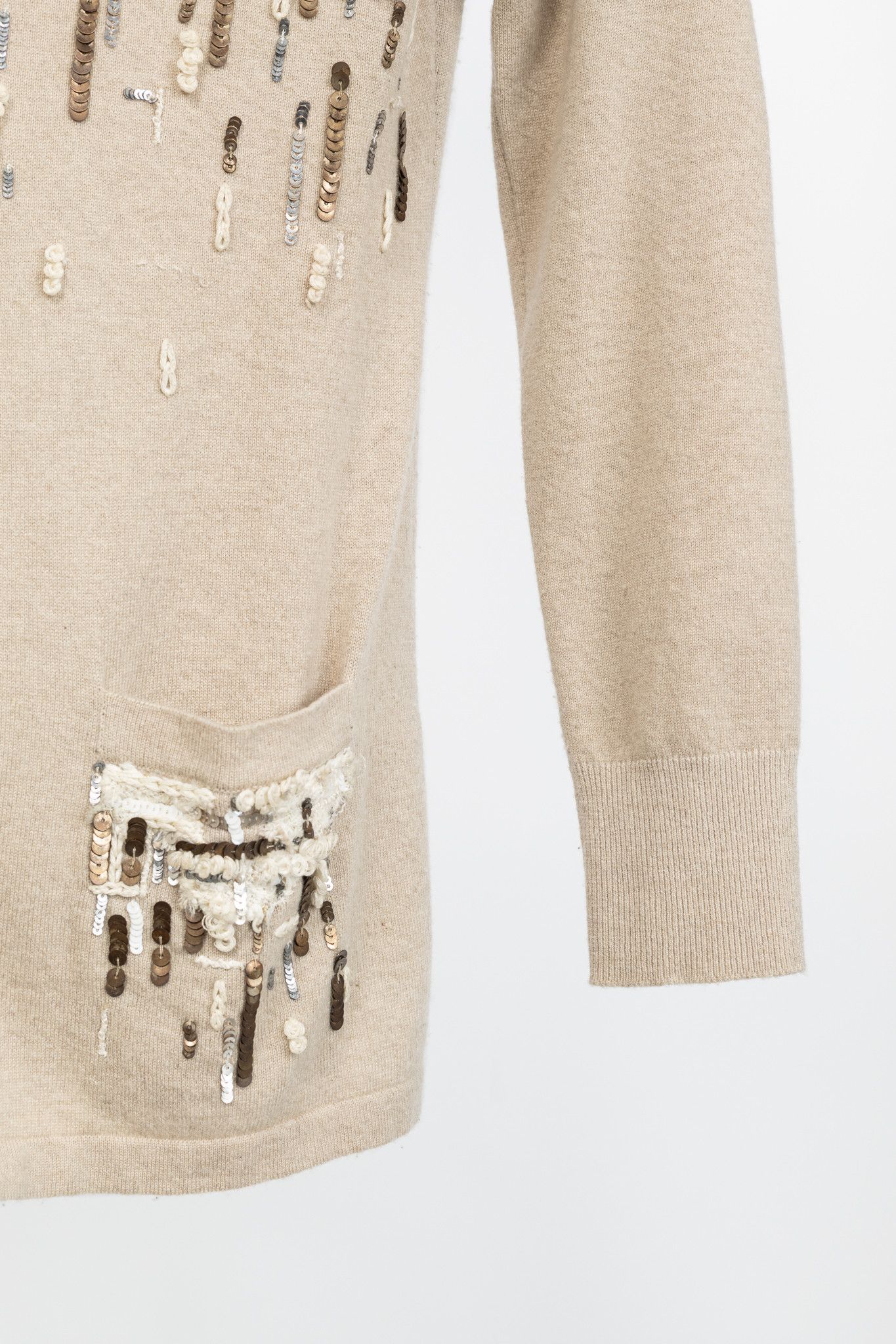 Oscar De La Renta Oscar de la Renta PF12 Cashmere Sequin Embroidered Cardigan Size M / US 6-8 / IT 42-44 - 7 Thumbnail