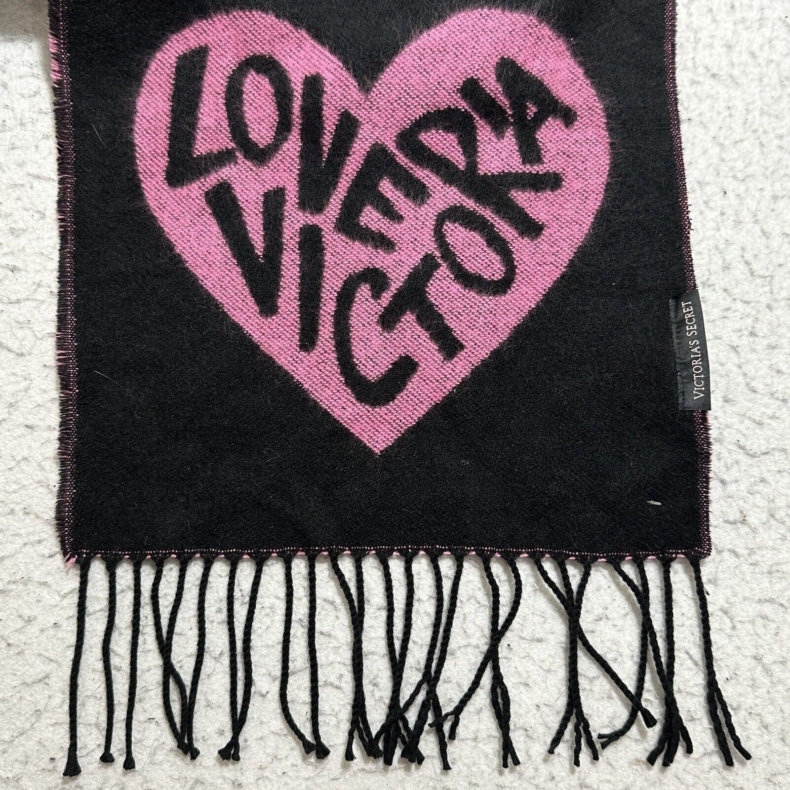 Victoria's Secret Victoria's Secret Angel Collection Heart Scarf Pink Black 80 Size ONE SIZE - 6 Thumbnail