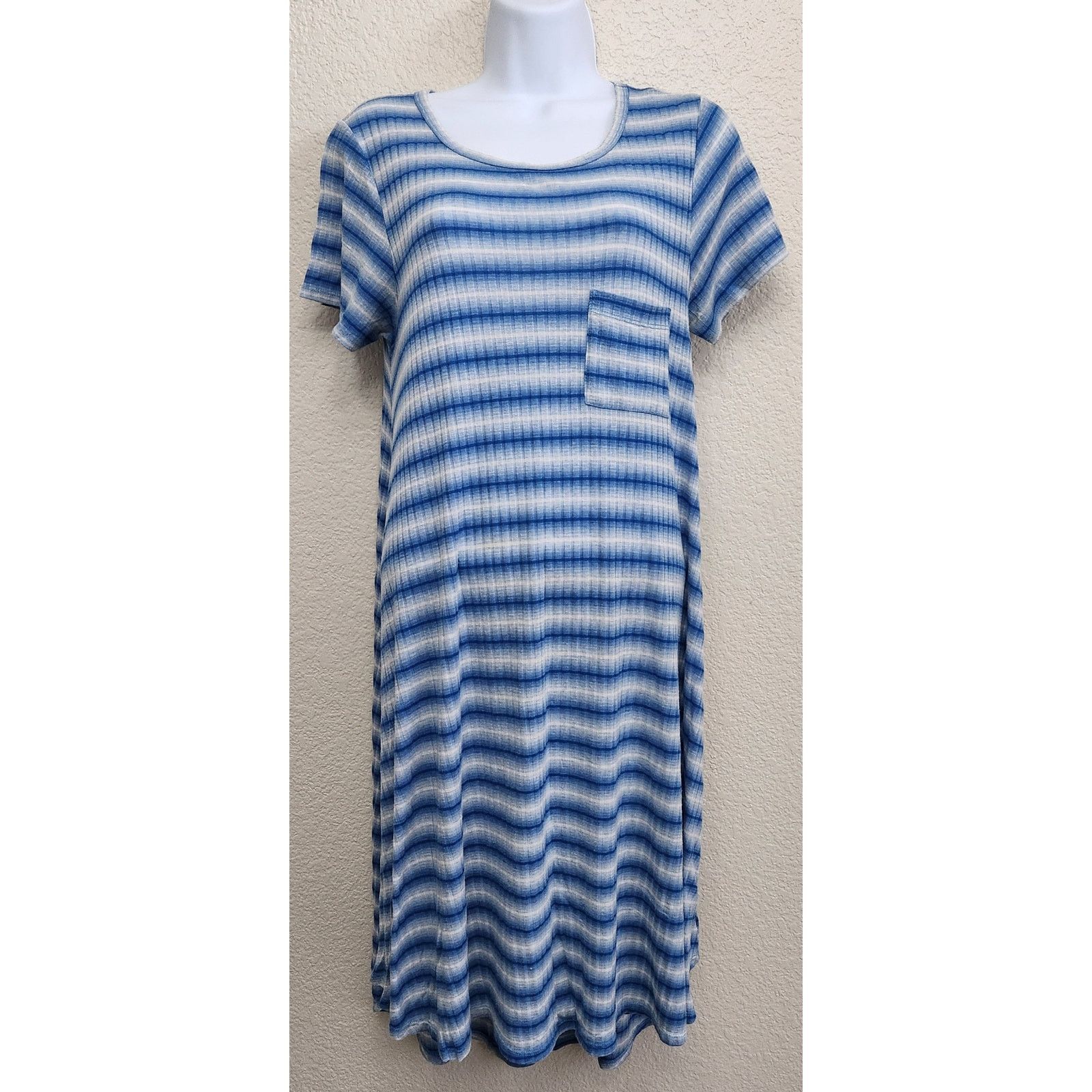 Other LulaRoe Blue White Striped Hi Low Shirt Dress Small Flowy Size S / US 4 / IT 40 - 1 Thumbnail