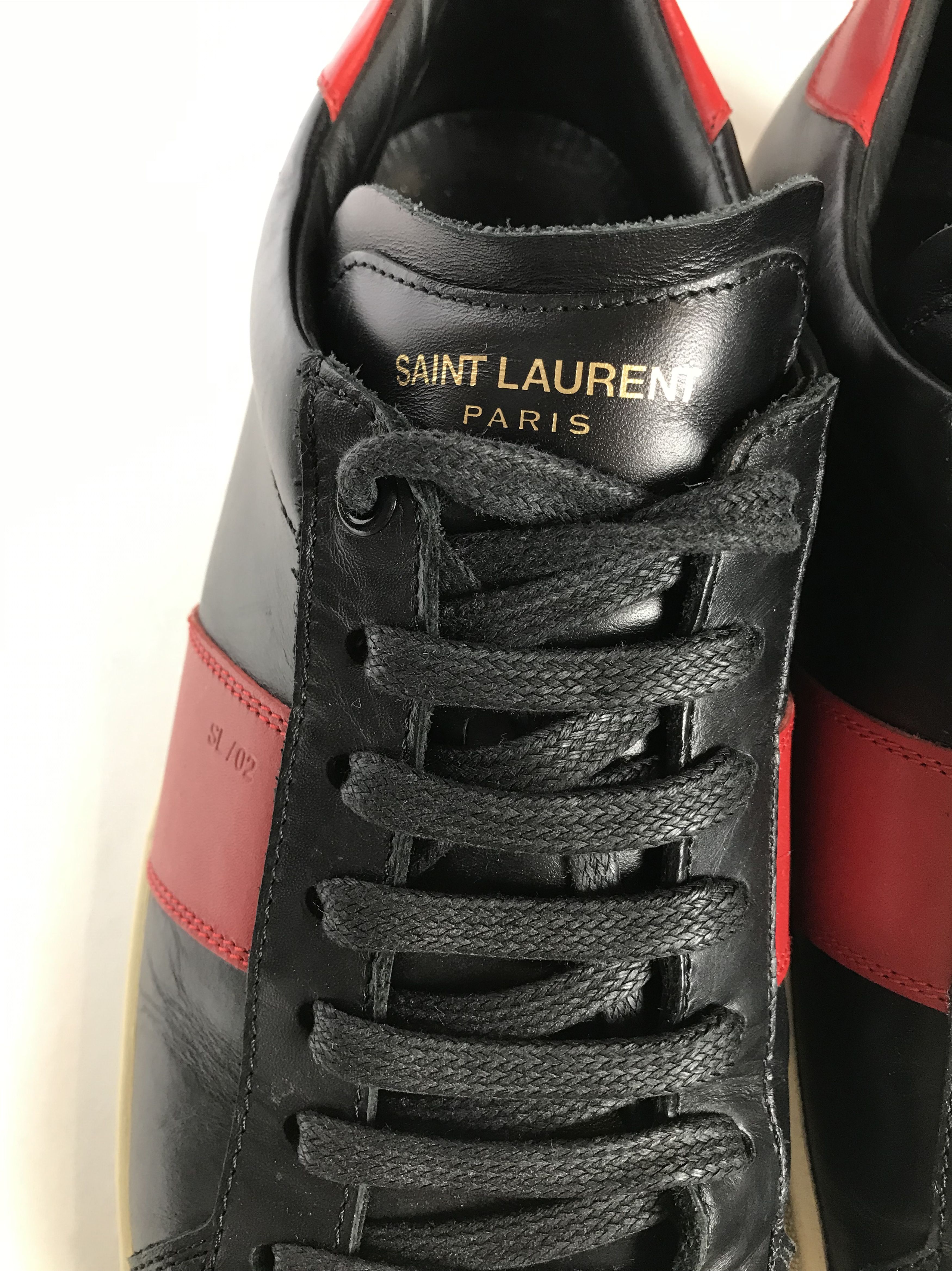 Saint Laurent Paris Saint Laurent Red & Black Low Top Sneaker Size US 10 / EU 43 - 2 Thumbnail