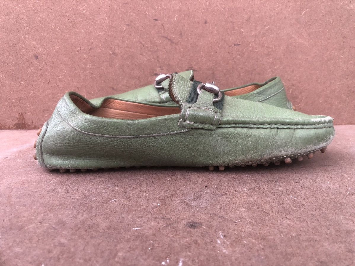 Gucci Gucci 322741 green calfskin Leather Men’s driving sneakers Size US 6.5 / EU 39-40 - 5 Thumbnail