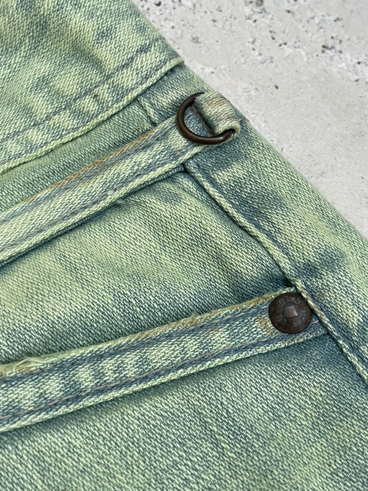Designer × Marithe + Francois Girbaud Girbaud Green Rust Crazy Wash Flare Denim Size US 28 / EU 44 - 14 Thumbnail