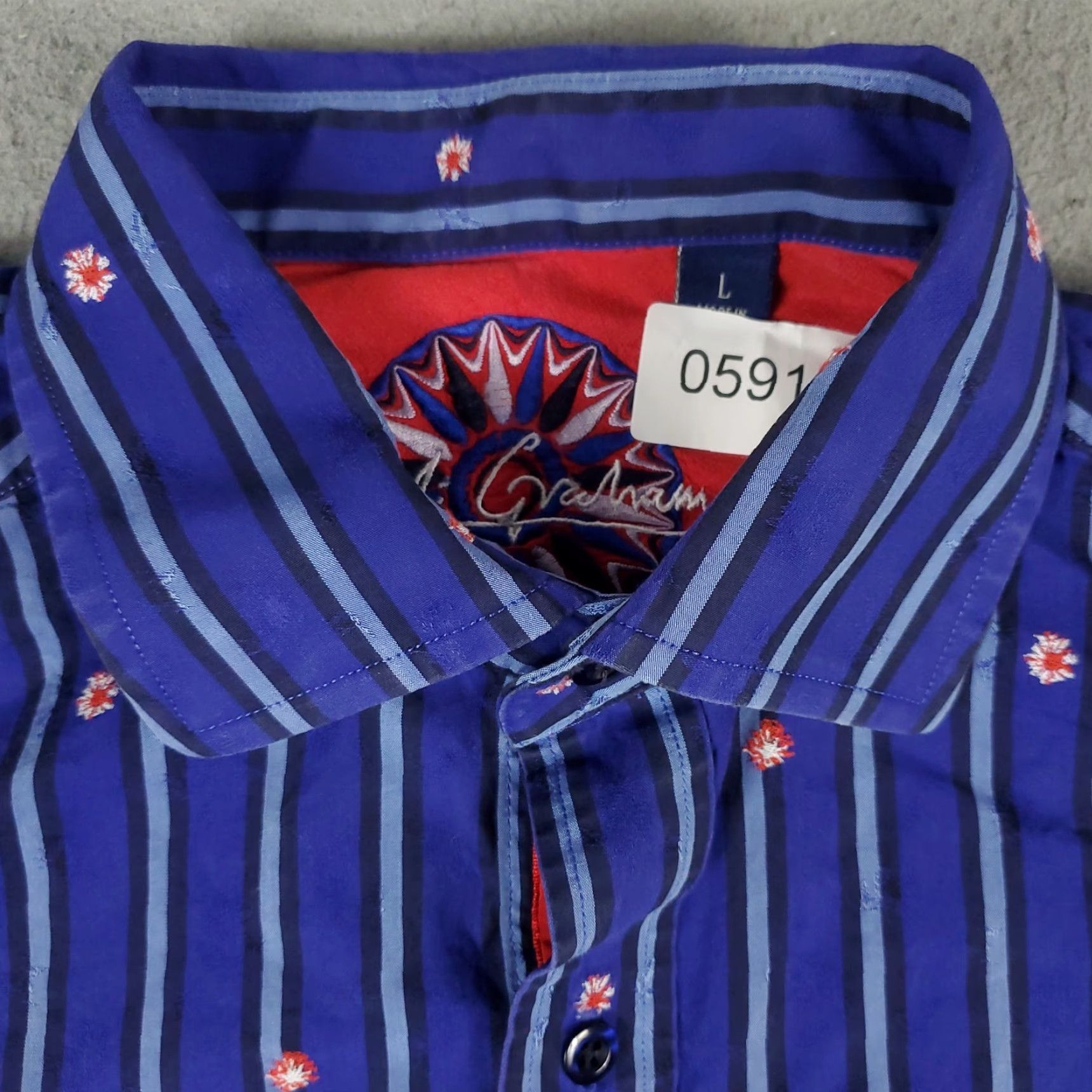 Robert Graham VINTAGE Robert Graham Shirt Mens Large Blue Striped Button-Up Long Sleeve Casual Button-Up 90s Modern Preppy Mens Size US L / EU 52-54 / 3 - 3 Thumbnail
