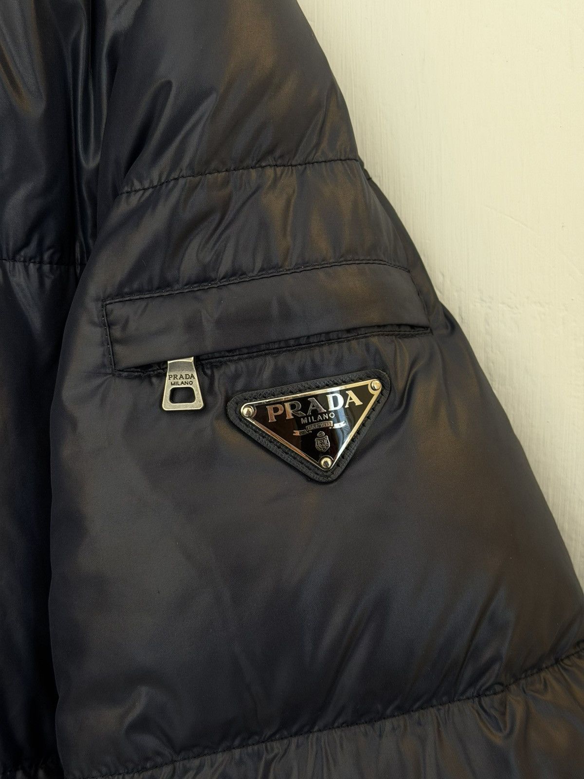 Prada Vintage 00s Prada Puffer Jacket Dark Blue y2k Size M Size US M / EU 48-50 / 2 - 6 Thumbnail