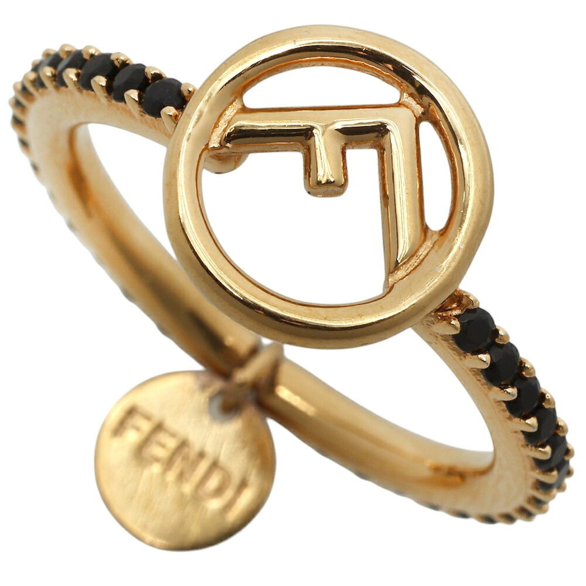 Fendi FENDI F Is Ring, GP Black Stone, Size 12, Size ONE SIZE - 1 Thumbnail