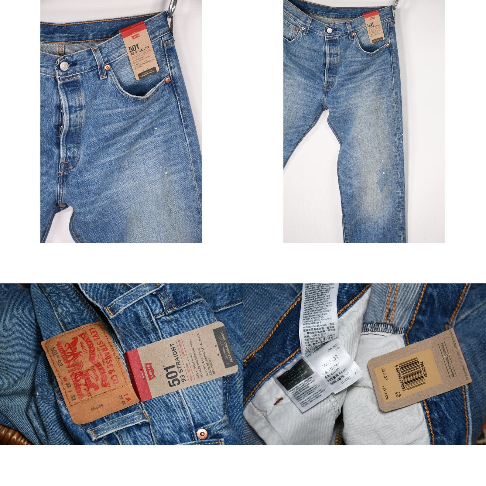 Levi's Levi's 501 Jeans Straight Mens W33 L32 Blue 100% Cotton 5-Pocket Denim Vintage No N/A Size US 33 - 8 Thumbnail