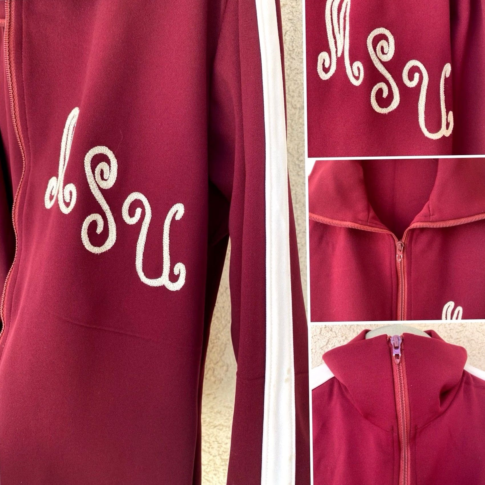 Vintage VINTAGE Broderick MSU Track Jacket USA Red Stripe Zip Full Zip Pockets Mens M 70s 60s Athletic Polyester Nylon Size US M / EU 48-50 / 2 - 3 Thumbnail