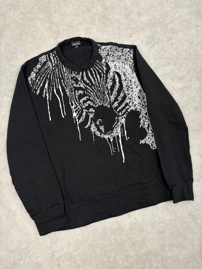 Just Cavalli FW2018 Cavalli Black Zebra Poem Sweater Size US L / EU 52-54 / 3 - 4 Thumbnail