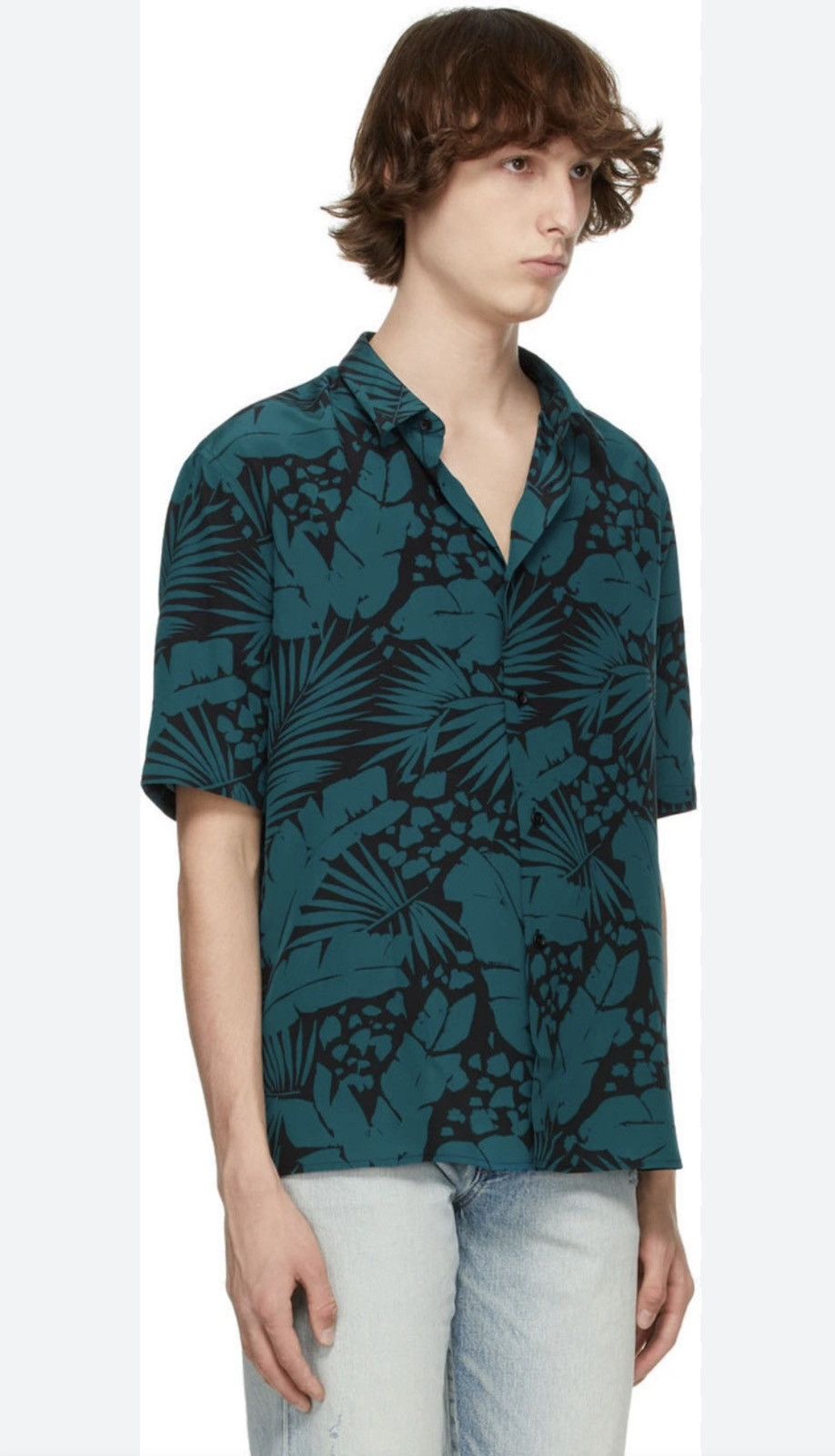Saint Laurent Paris Palm print silk Short sleeves shirt size40 Size US M / EU 48-50 / 2 - 1 Thumbnail