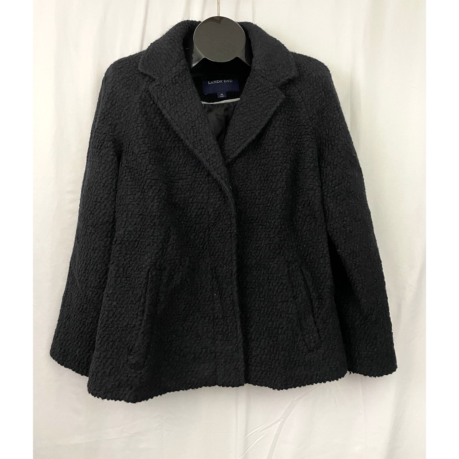 Lands' End Lands' End Black Jacket Coat Blazer Wool Blend Sz 14 Lined Size XL / US 12-14 / IT 48-50 - 8 Thumbnail