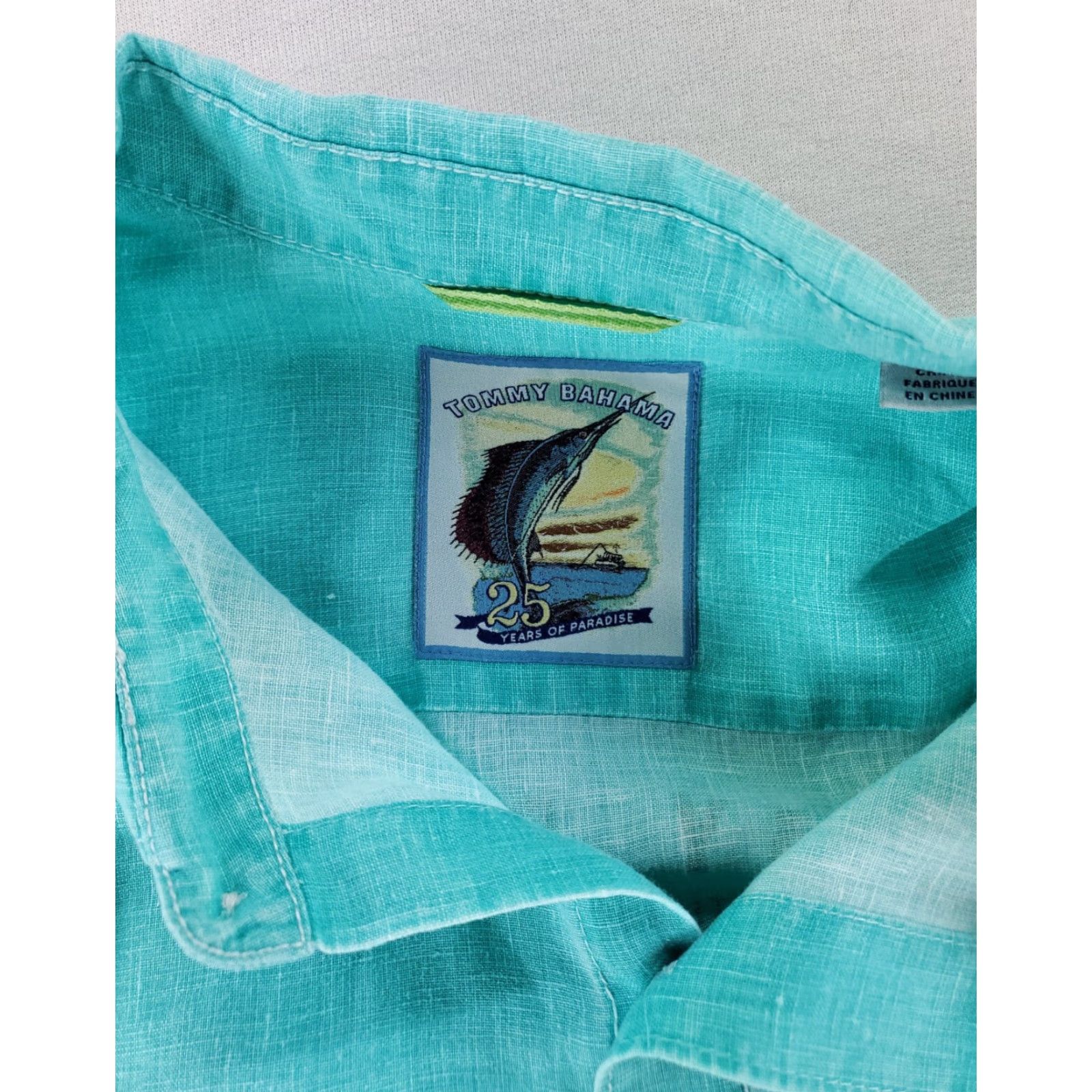 Tommy Bahama Tommy Bahama Green Linen Button Up Shirt Mens XL 25 Years of Paradise 100% Linen Long Sleeve Button-Up Shirt Mens XL Green Size US XL / EU 56 / 4 - 3 Thumbnail