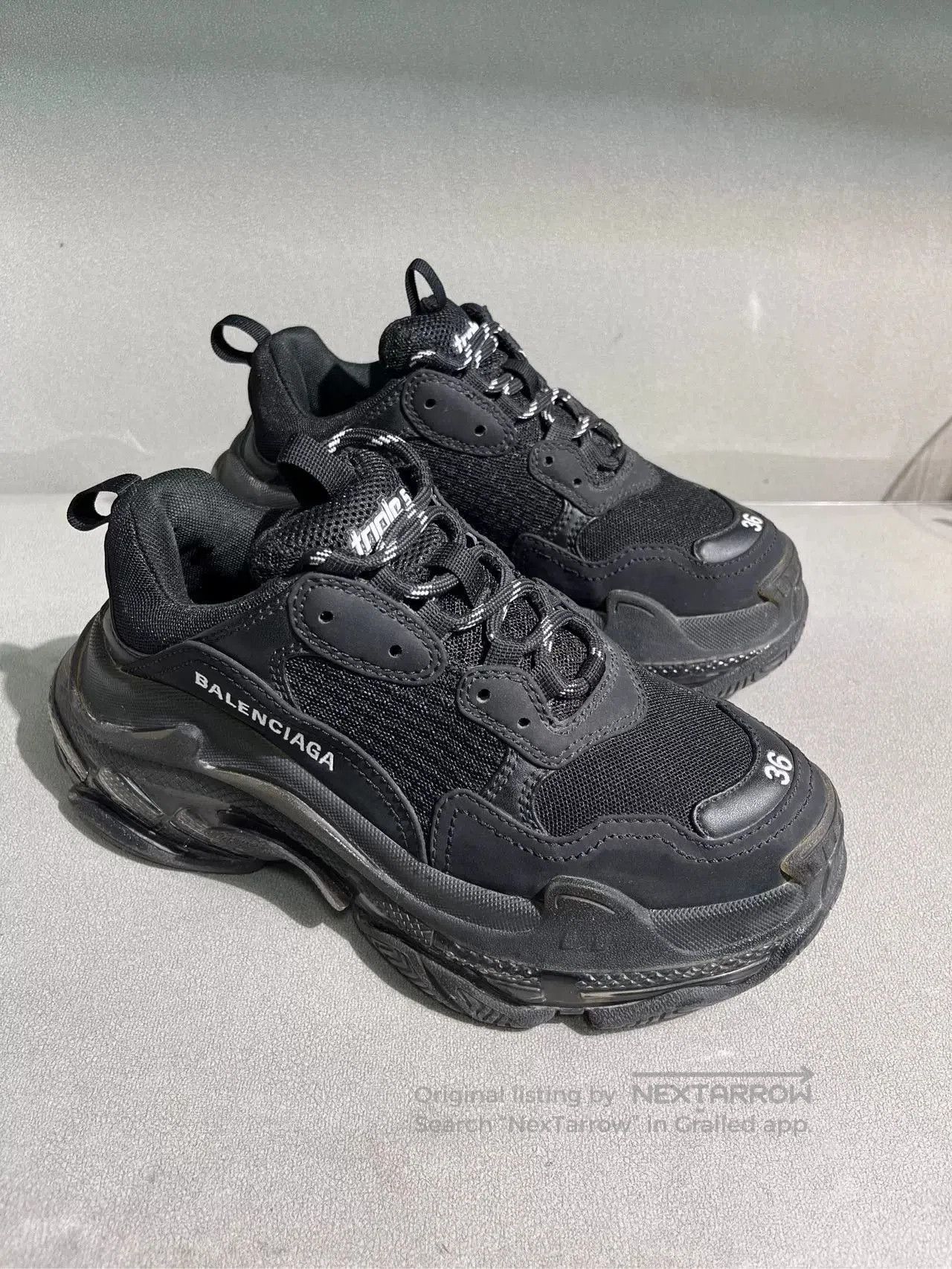Balenciaga Balenciaga Triple S All-Black Sneakers Size 36. Size US 5 / IT 35 - 3 Thumbnail