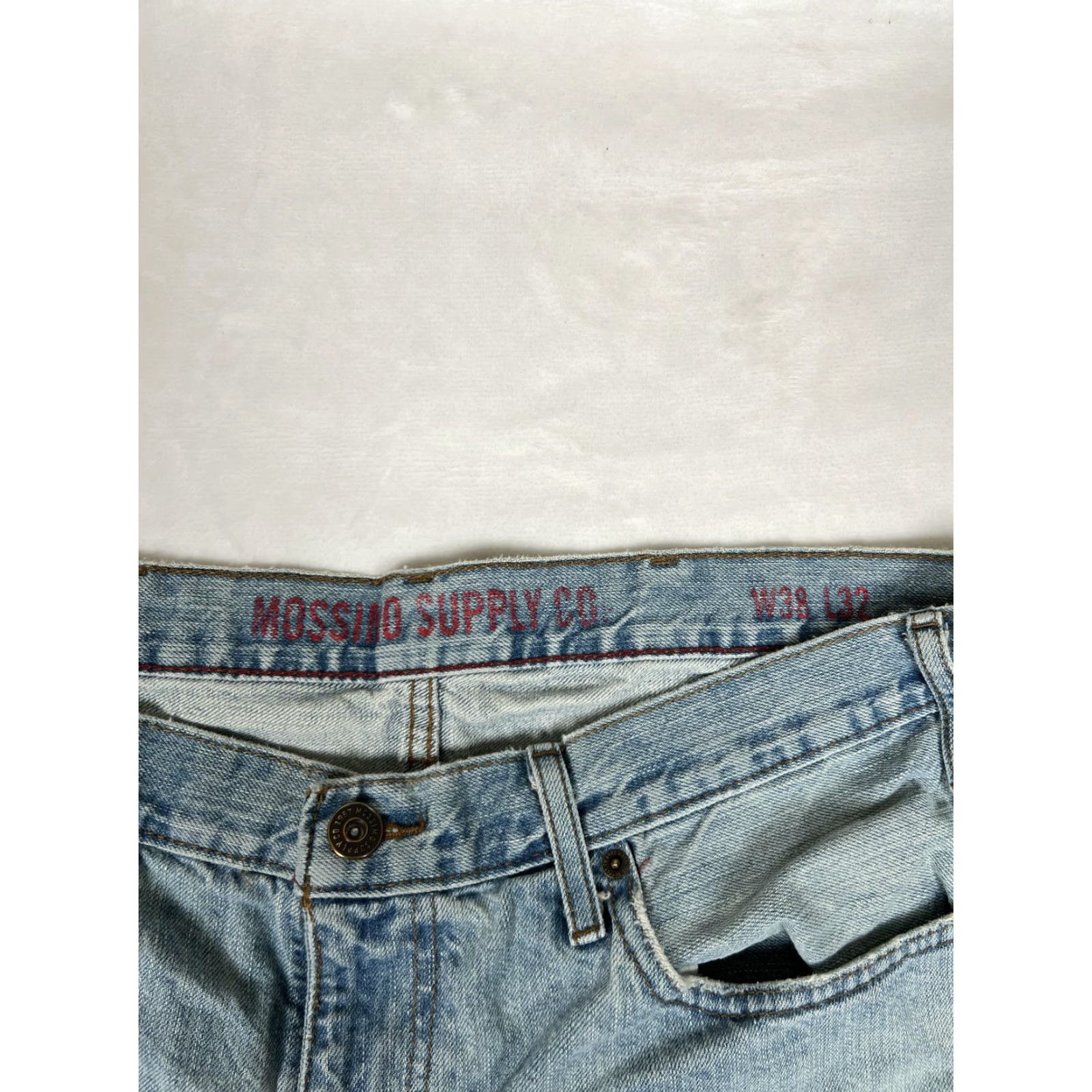 Mossimo VINTAGE Mossimo Supply Co Jeans Mens 38x32 Blue Light Wash Straight Leg Y2K Size US 38 / EU 54 - 2 Thumbnail