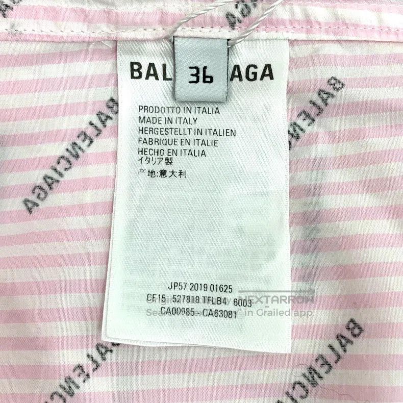 Balenciaga Balenciaga Light Pink Logo Letter All-Over Printed Cotton Size US XS / EU 42 / 0 - 6 Thumbnail