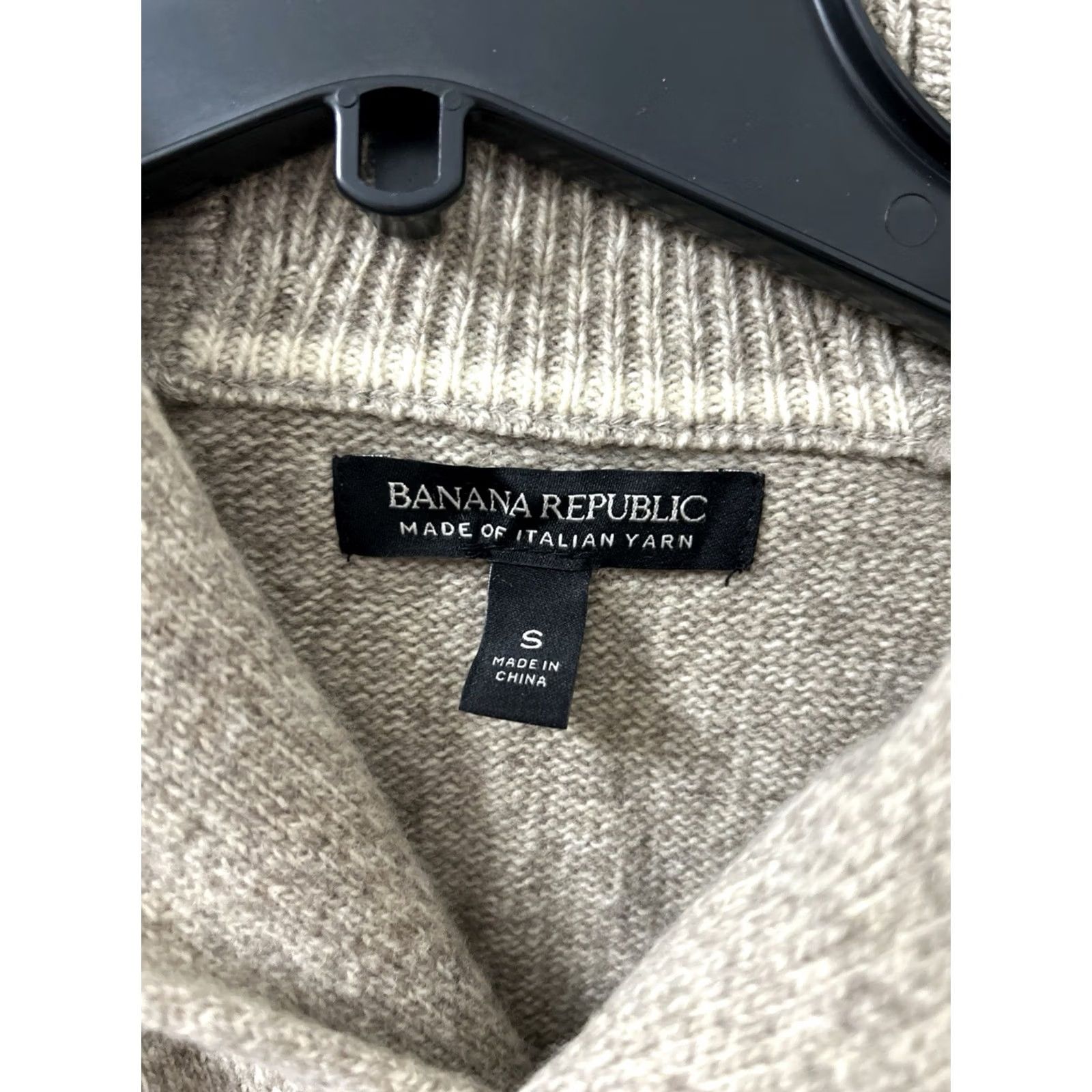 Banana Republic VINTAGE Banana Republic Sweater Shawl Collar Mens S Brown Wool Merino L/S Button Crew Neck Casual Workwear Autumn Winter Regular Knit Pullover Size US S / EU 44-46 / 1 - 4 Thumbnail