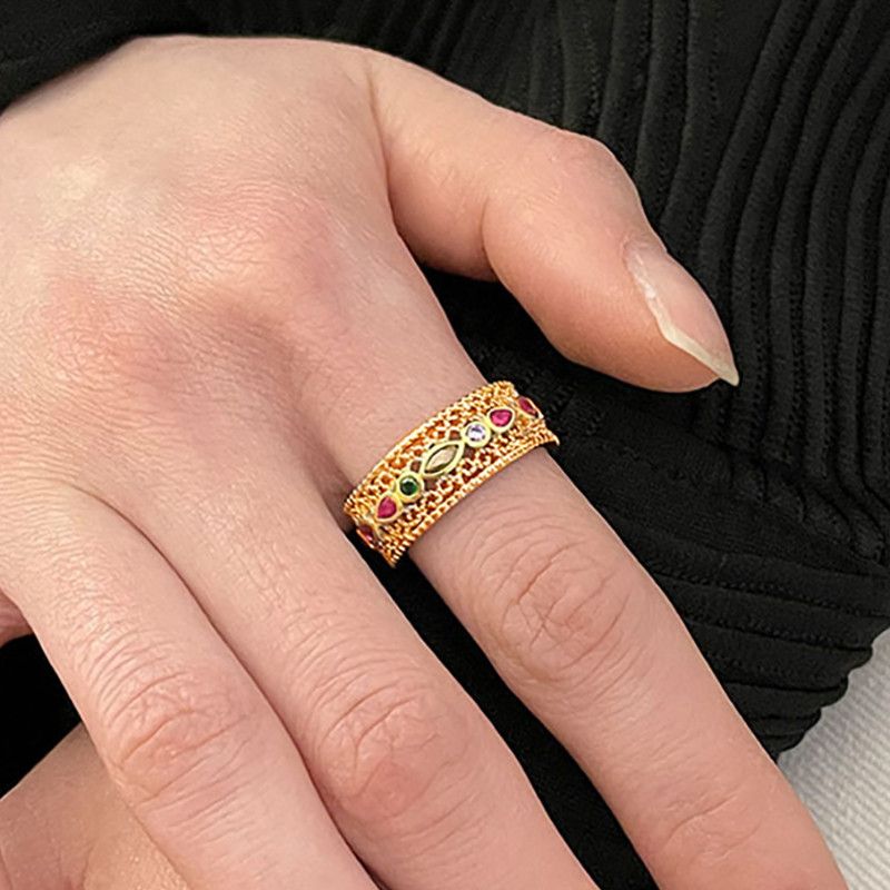 Jewelry Creative Colorful Zircons Ring Size ONE SIZE - 1 Thumbnail