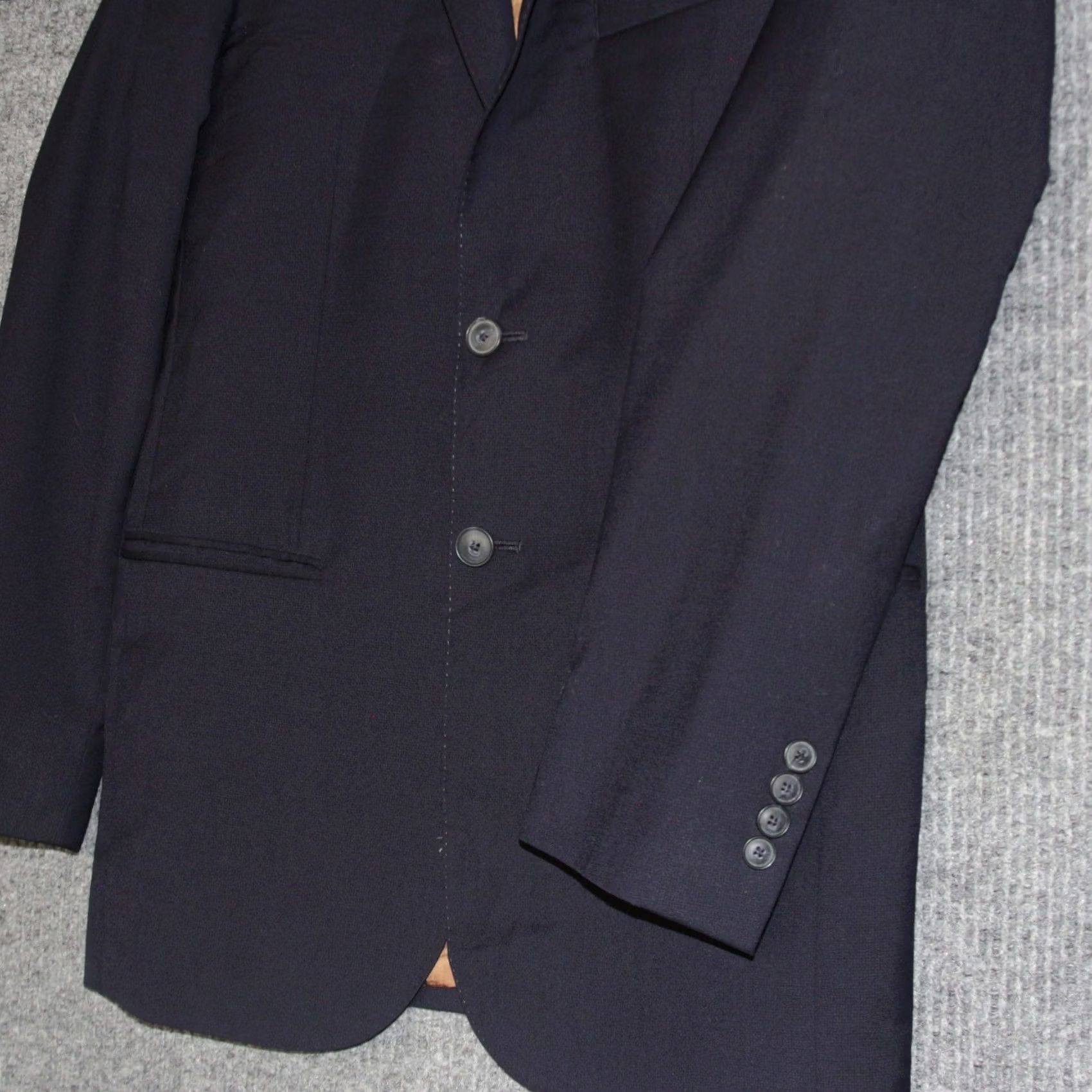 Vintage Joseph A Bank Blazer Mens 47R Navy Blue Wool Slim Fit Copper Lined Blazer Size 42R - 2 Thumbnail
