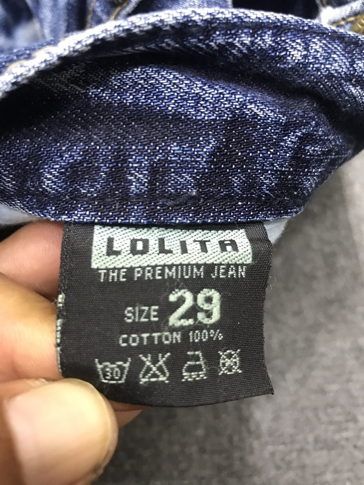 Seditionaries 💥VERY RARE💥LOLITA FLYING SKULL EMBROIDERY DENIM F384 Size US 31 - 21 Thumbnail