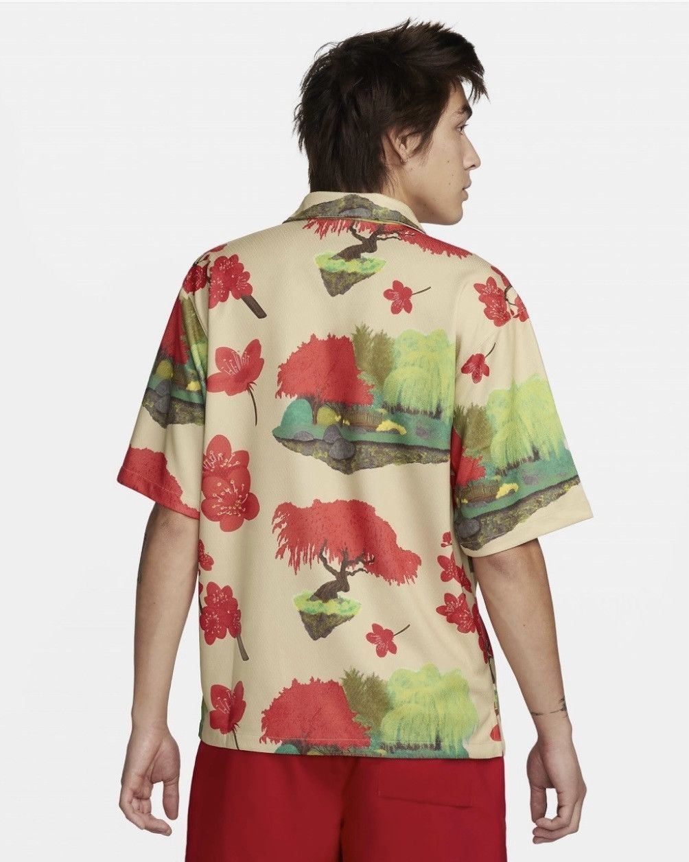 Nike Nike Cherry Blossom Casual Shirt Shorts Tan Size US M / EU 48-50 / 2 - 2 Thumbnail