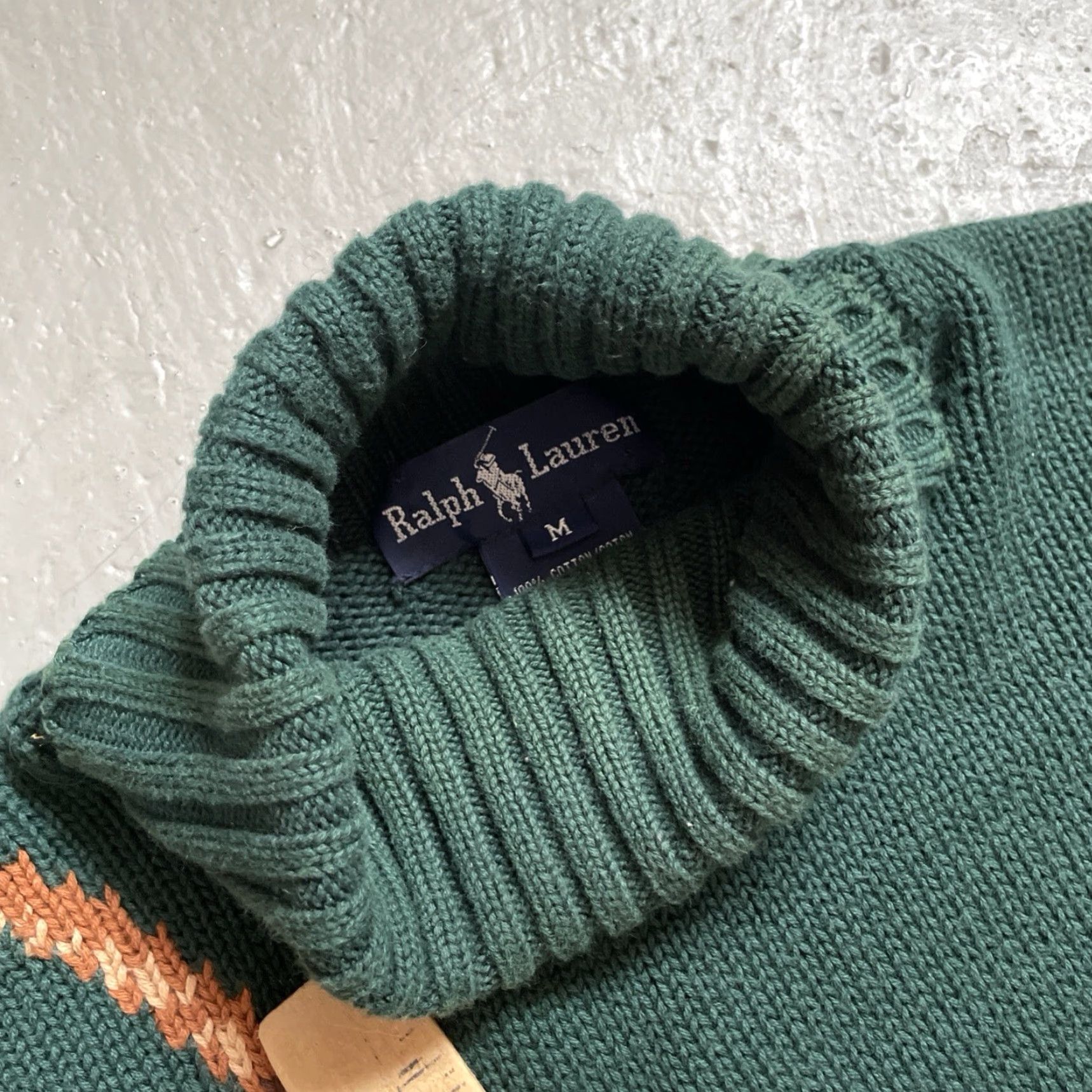 Ralph Lauren VINTAGE Polo Ralph Lauren Clubs Riding Turtleneck Knit Equestrian Sweater M Green Polo Ralph Lauren Shirts? Size US M / EU 48-50 / 2 - 5 Thumbnail