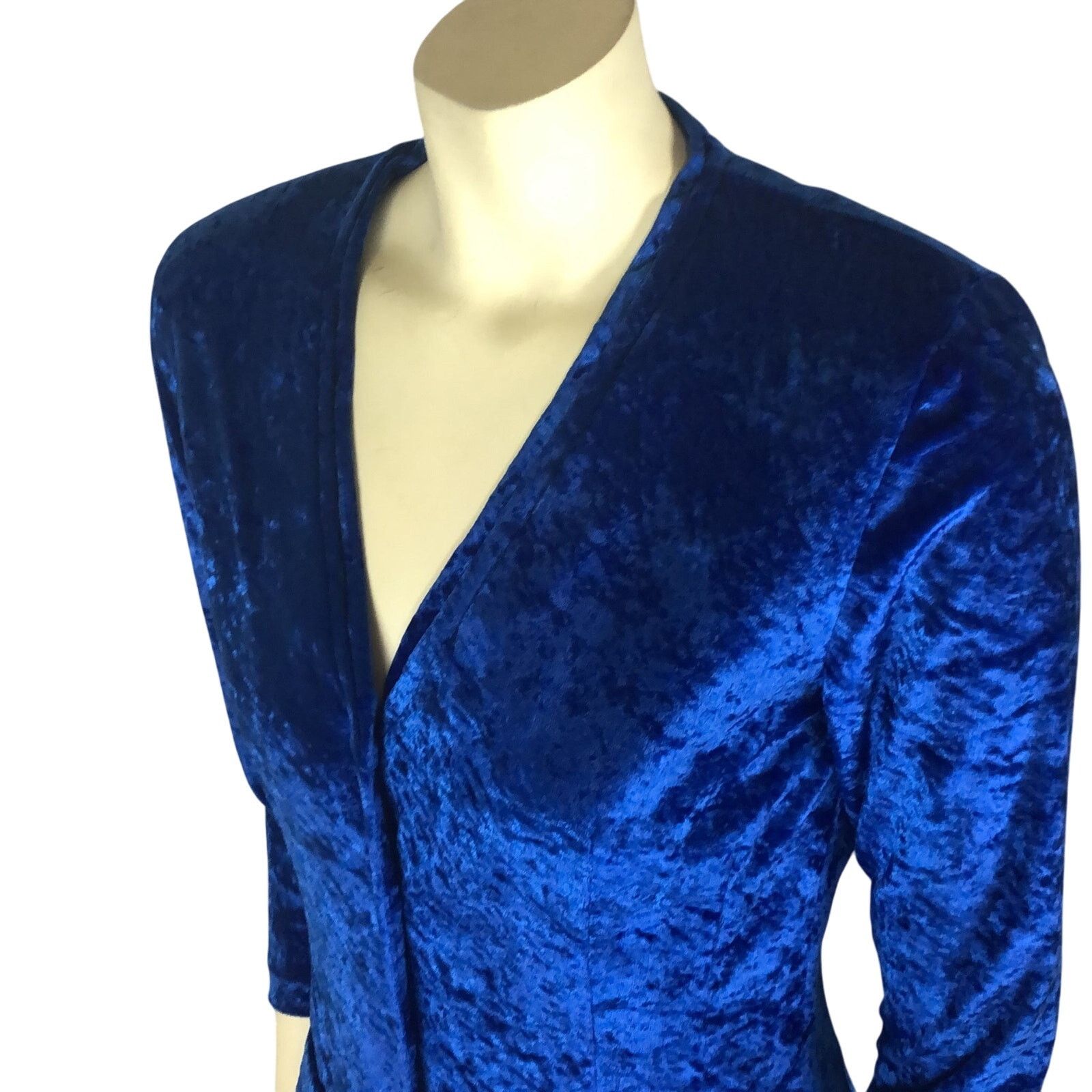 Handmade VVTG 70's handmade crushed velvet blue coat dress small Size S / US 4 / IT 40 - 3 Thumbnail
