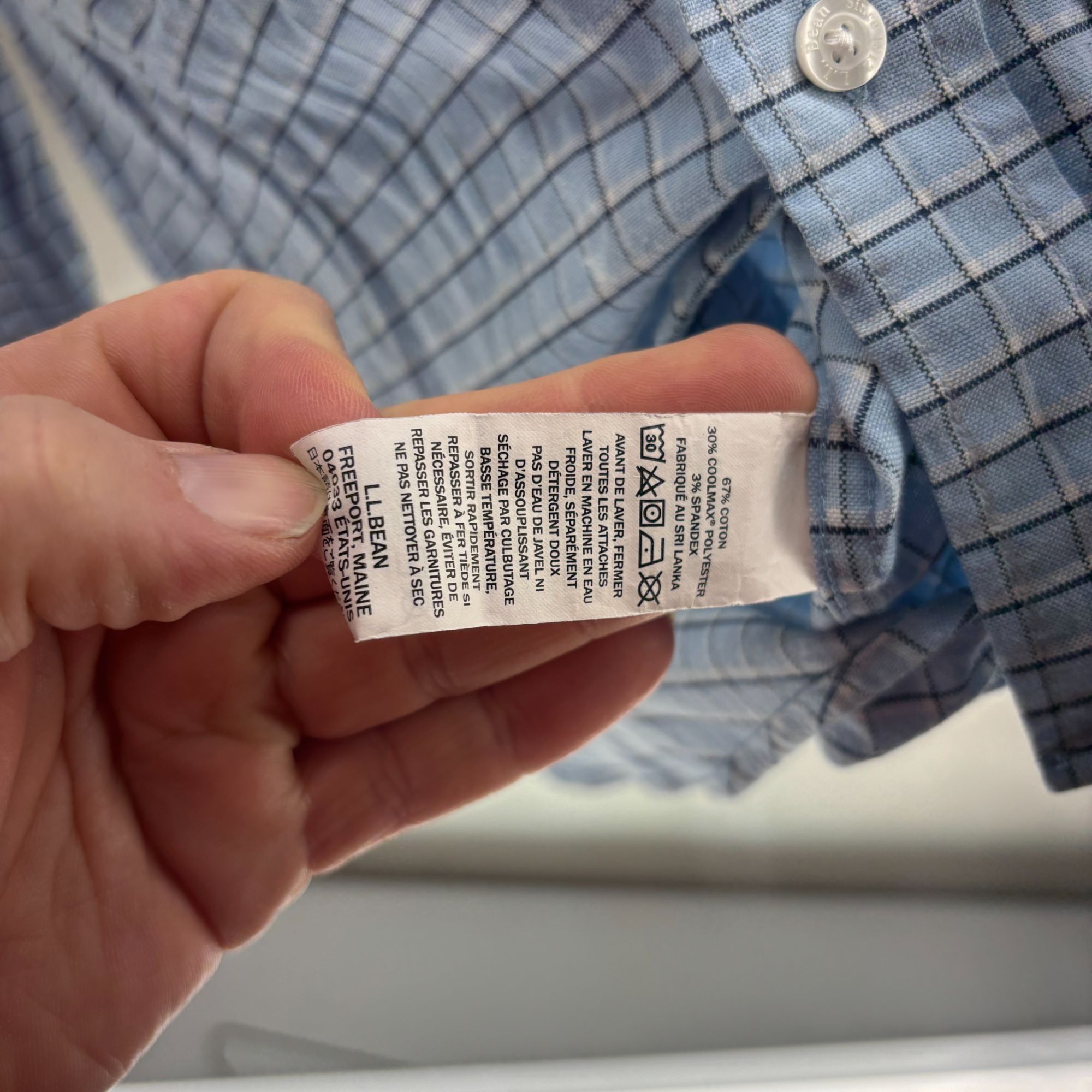 L.L. Bean LL Bean Button Shirt Mens Large Tall Blue Plaid Slightly Fit Size US M / EU 48-50 / 2 - 5 Thumbnail