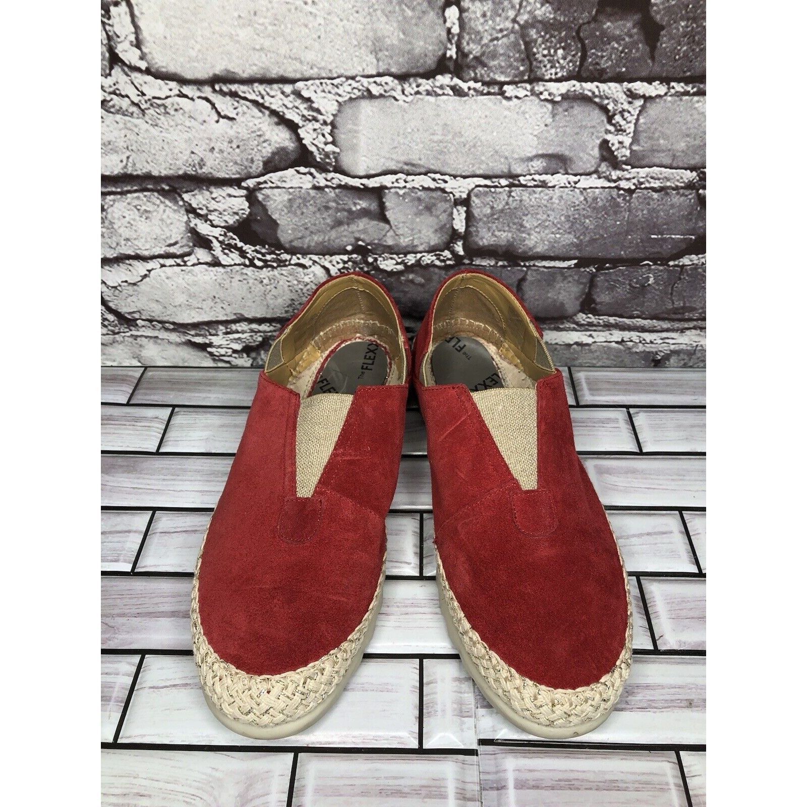 Other The Flexx Red Suede Leather Espadrilles Slip On Shoes Women Size US 8.5 / IT 38.5 - 9 Thumbnail