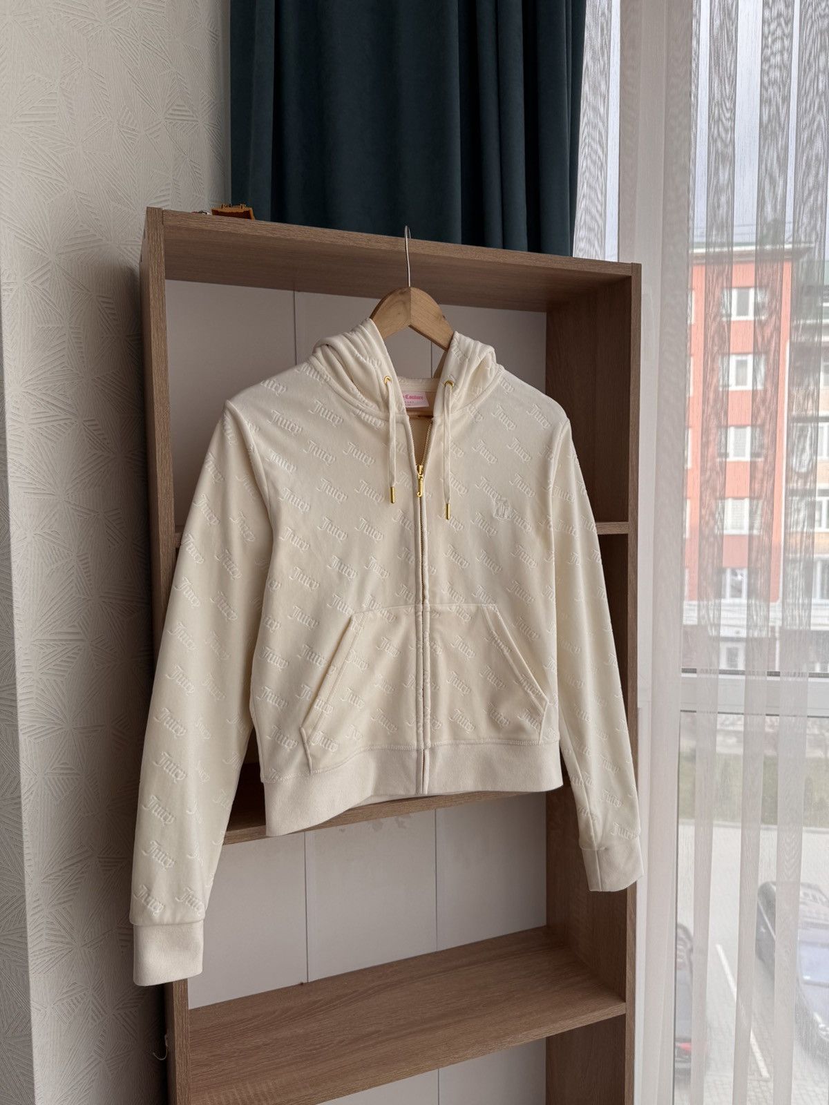 Juicy Couture Juicy Couture Sport MilkyBeige Luxury Multilogo VelourHoodie Size M / US 6-8 / IT 42-44 - 8 Thumbnail