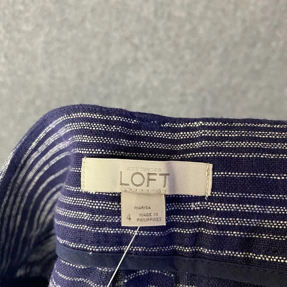 Loft Loft Shorts Women's Size 4 Marisa 100% Linen Striped NWT 4" Size 27" / US 4 / IT 40 - 6 Thumbnail