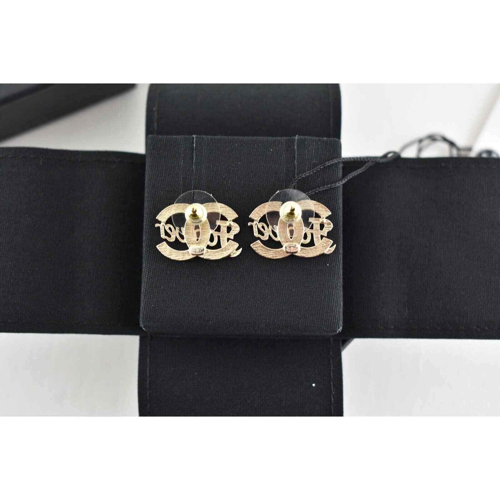Chanel Chanel Gold Crystal Forever Dangle Statement Stud Earrings Size ONE SIZE - 11 Thumbnail