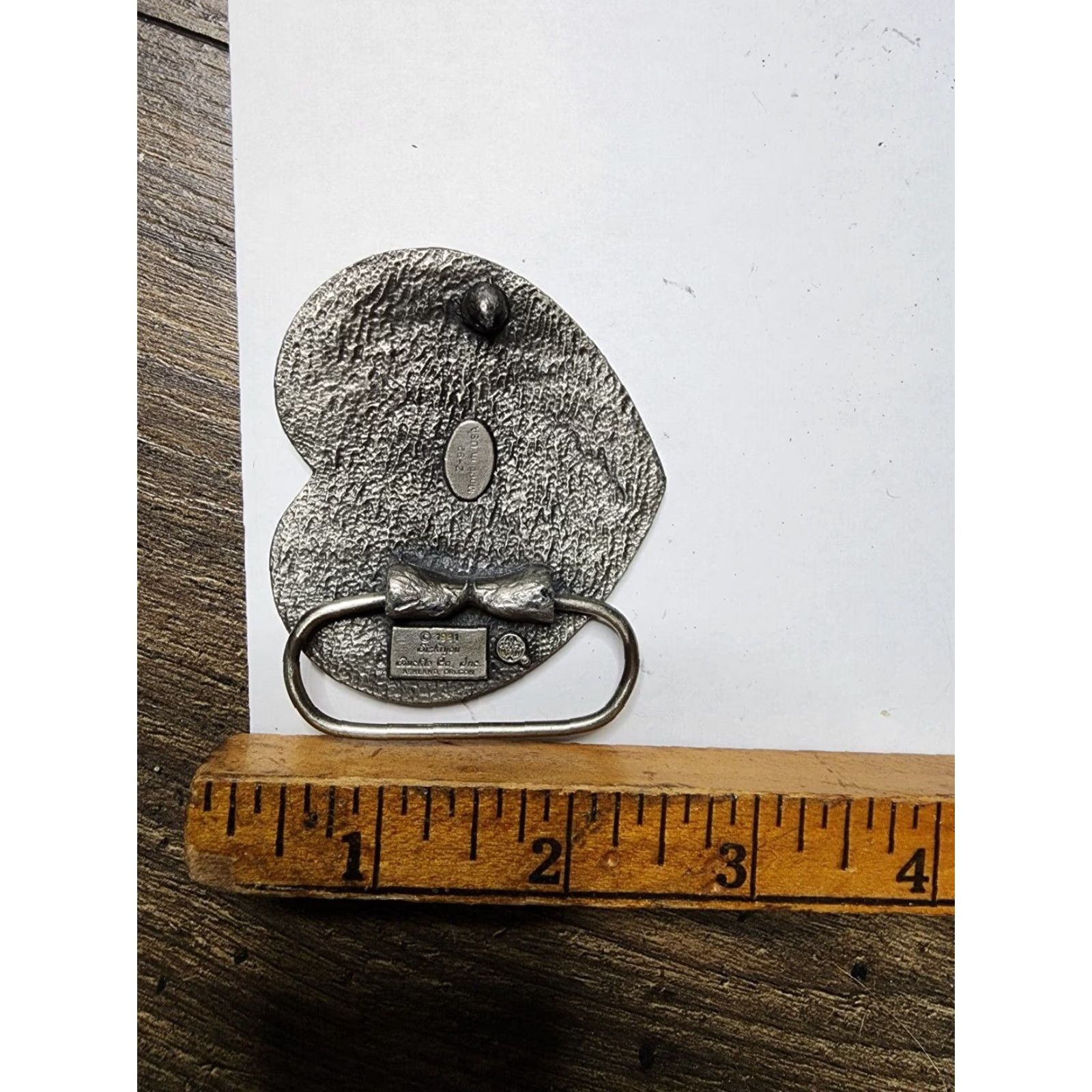 Vintage Vintage Siskiyou Belt Buckle Western Heart Cutout Pewter Silver 1990s Adult Unisex Belt buckle Decade 90s Fashion Accessories Heart Clip Size ONE SIZE - 4 Thumbnail