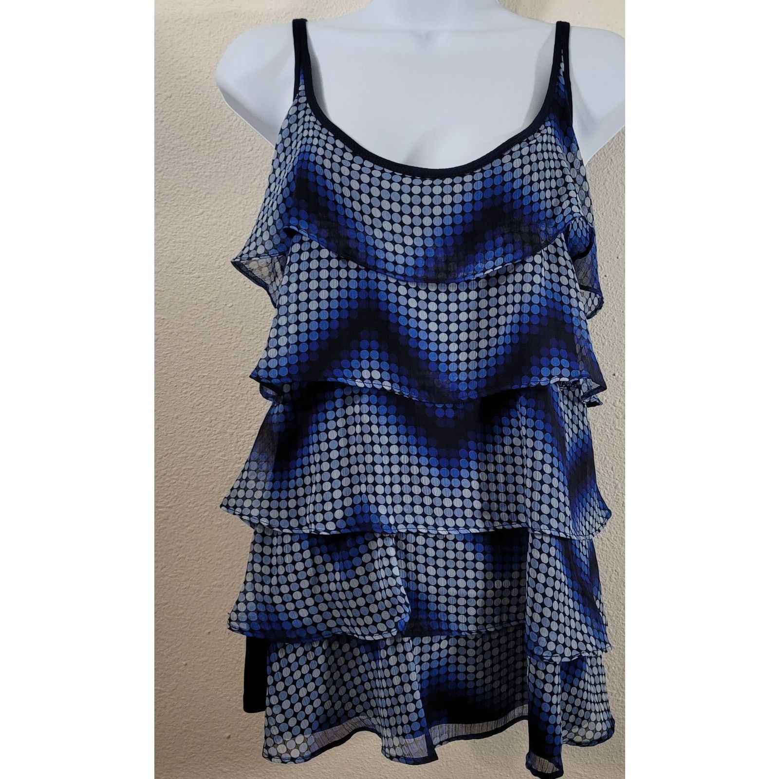 Other NY & Co. Blue Ruffled Tiered Top Large Soft NWOT Size L / US 10 / IT 46 - 1 Thumbnail