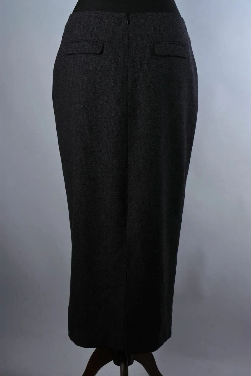 Fabiana Filippi Women's Fabiana Filippi Gray Wool Maxi Pencil Skirt Size L Size 34" / US 12 / IT 48 - 3 Thumbnail